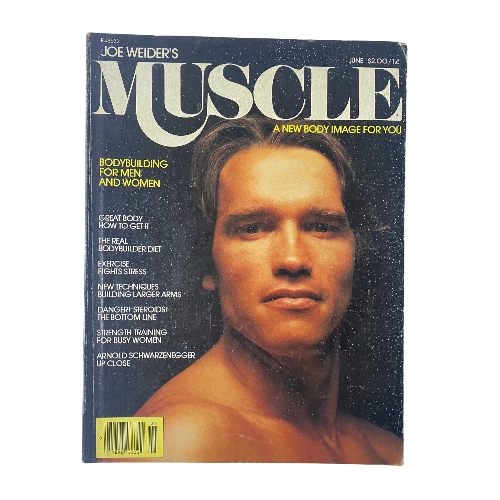Joe Weider’s Muscle Builder Power Magazine - June 1979 featuring a close-up of Arnold Schwarzenegger on the cover, showcasing bodybuilding insights for men and women, and offering a blend of training advice and fitness philosophy.