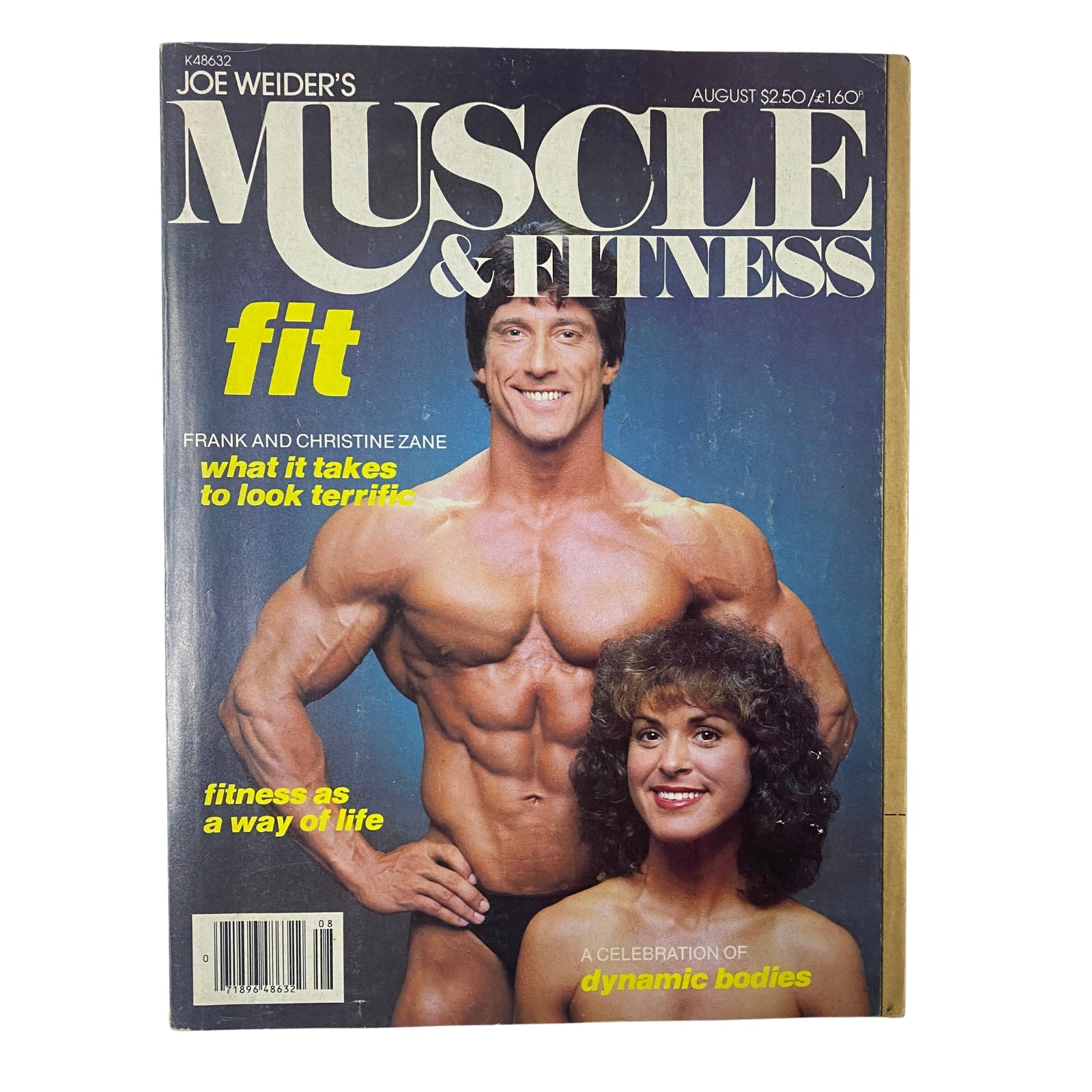 Joe Weider’s Muscle & Fitness Magazine August 1980 featuring Frank and Christine Zane on the cover, showcasing bodybuilding excellence and fitness culture.