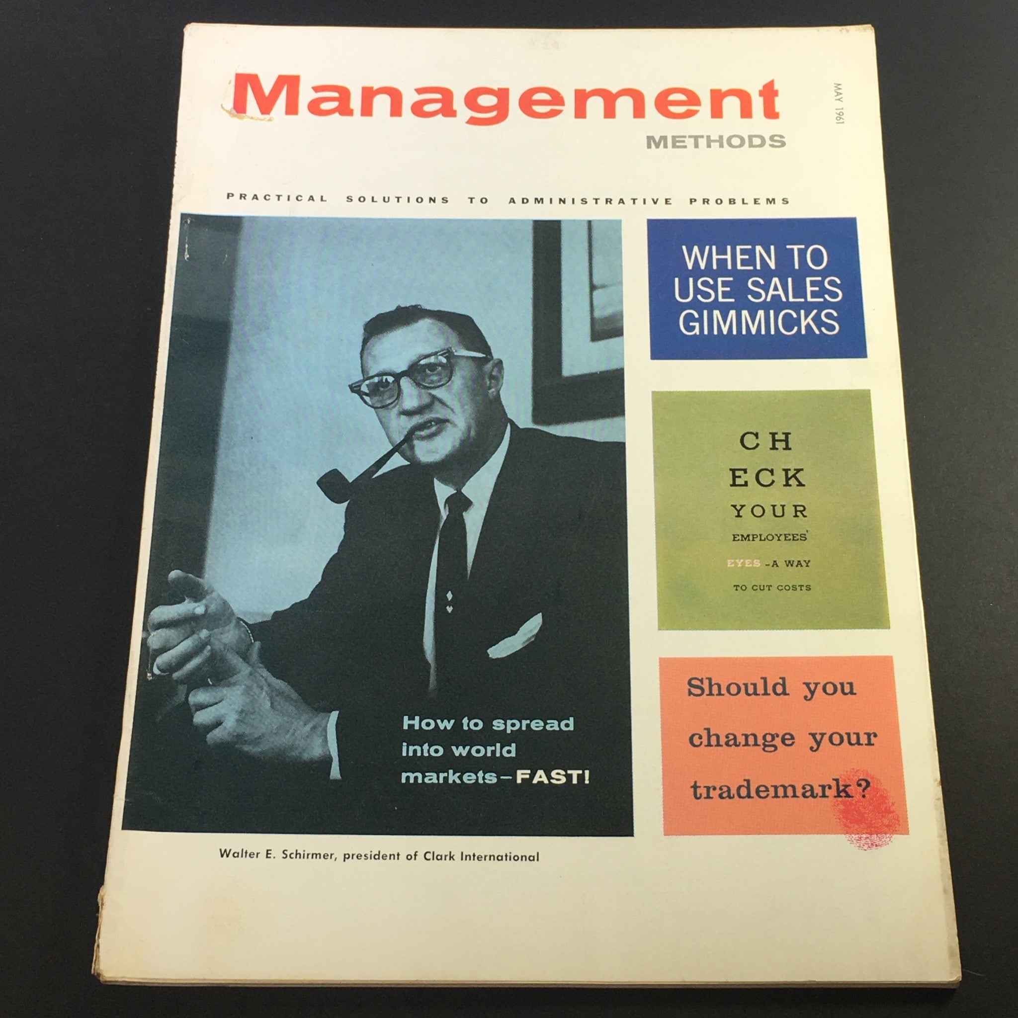 VTG Business Management Magazine May 1961 - Walter E. Schimer of Clark Int.