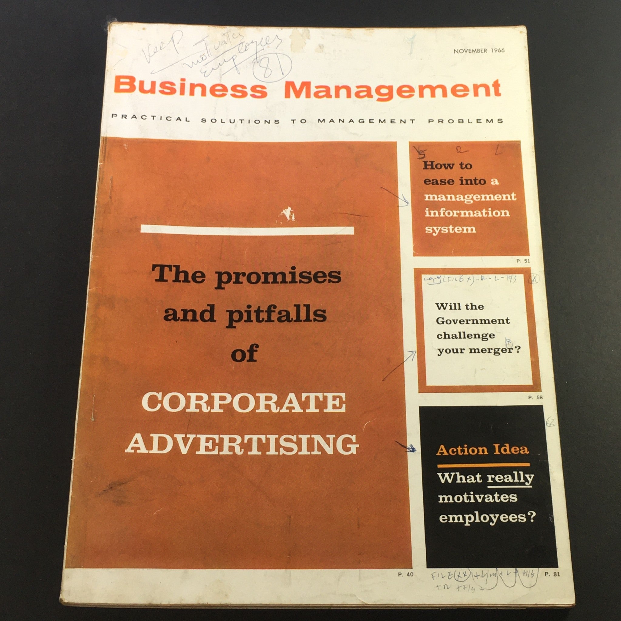 VTG Business Management Magazine November 1966 - Corporate Advertising