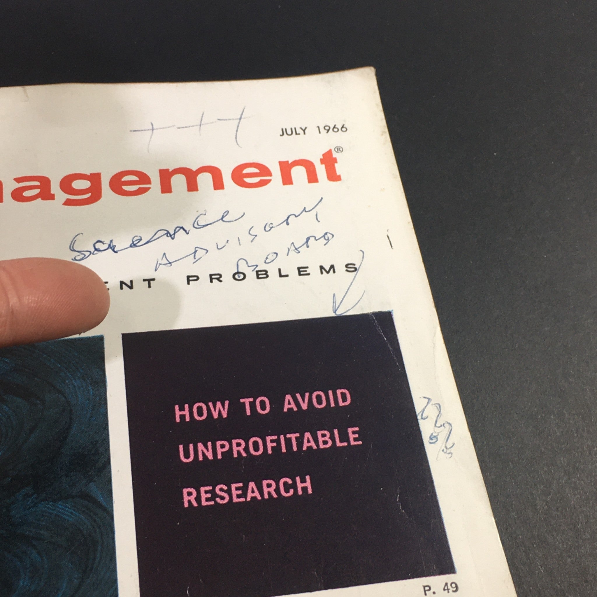 VTG Business Management Magazine July 1966 - How To Avoid Unprofitable Research