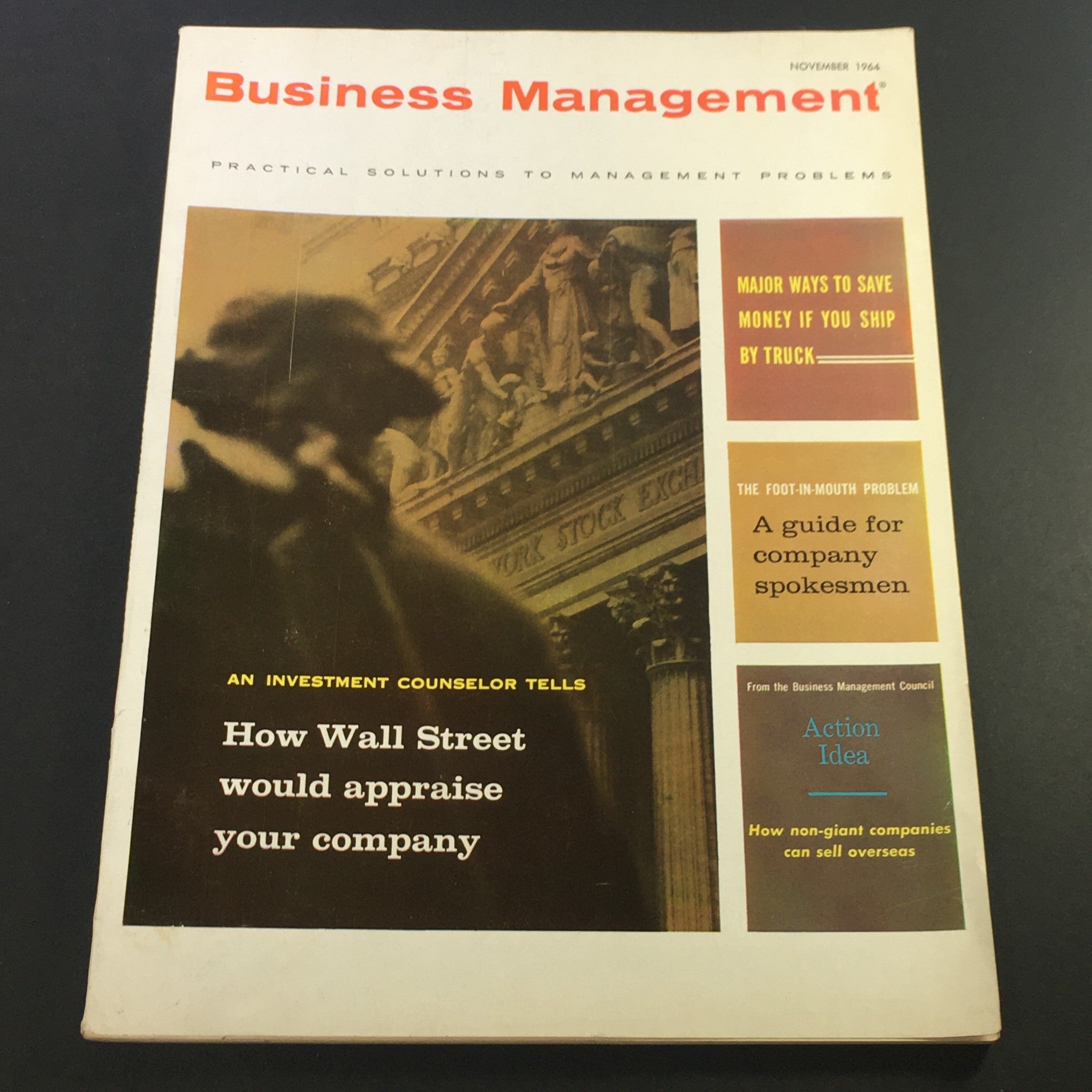 VTG Business Management Magazine November 1966 - Major Ways To Save Money