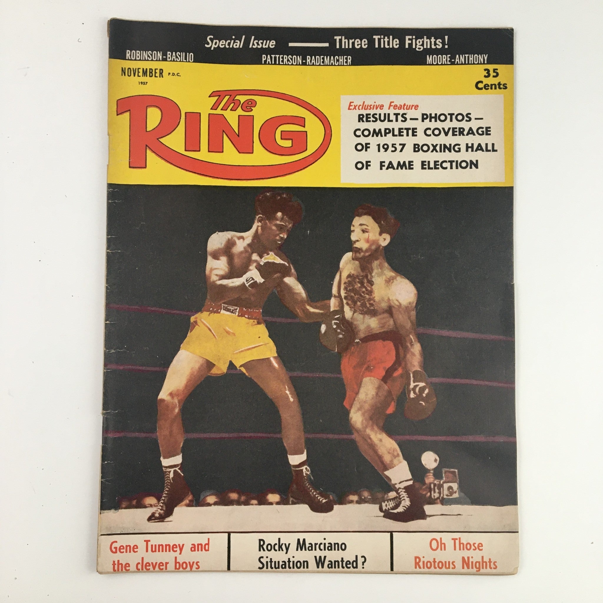 The Ring Boxing Magazine November 1957 Ray Robinson vs Carmen Basilio, No Label