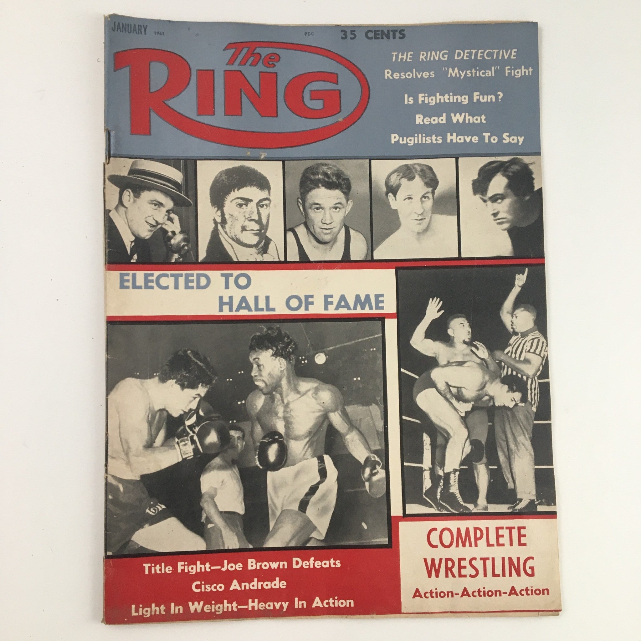 The Ring Boxing Magazine January 1961 Joe Brown Defeats Cisco Andrade No Label