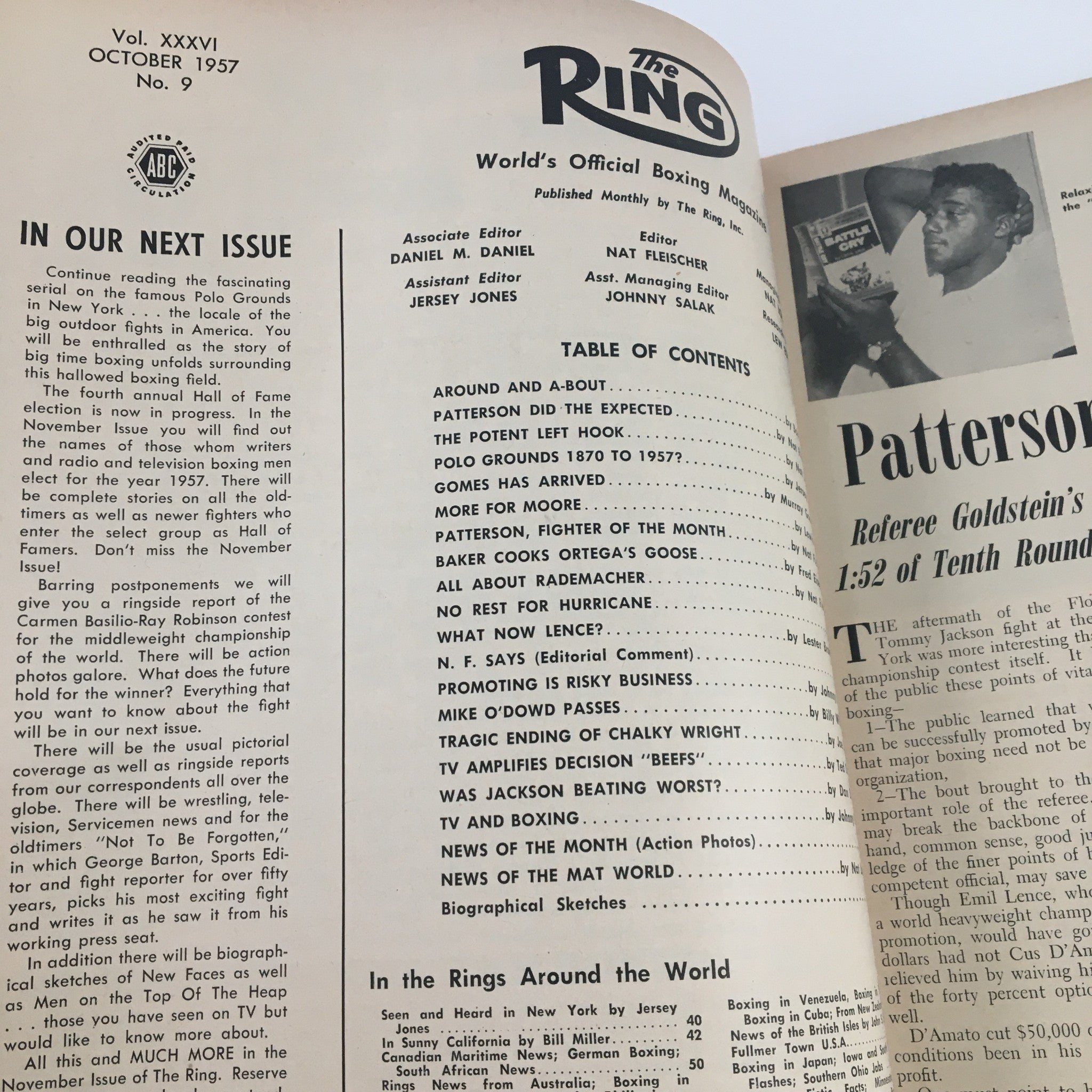 The Ring Boxing Magazine October 1957 Sugar Robinson & Carmen Basilio No Label