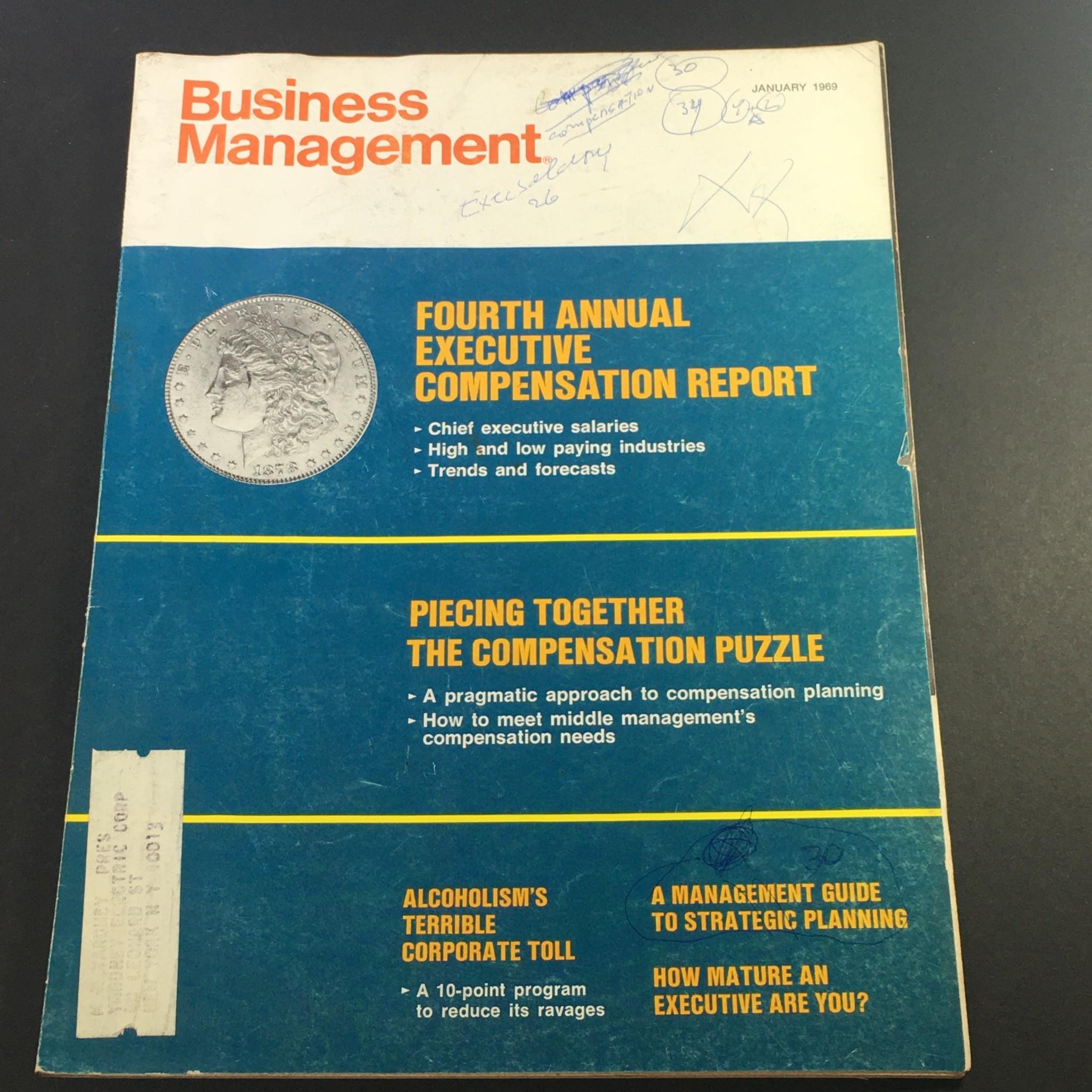 VTG Business Management Magazine January 1969 - Executive Compensation Report