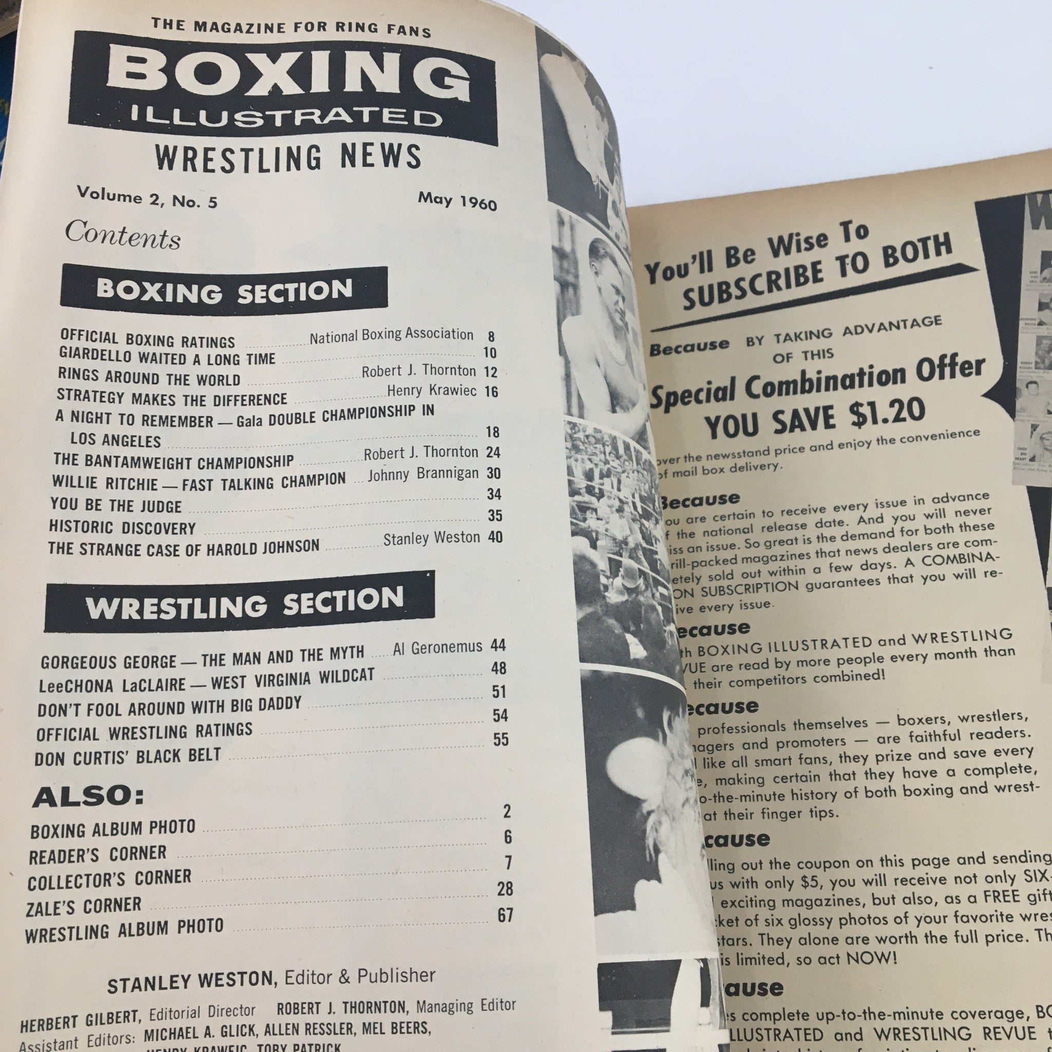 Boxing Illustrated Magazine May 1960 Carlos Ortiz & Willie Ritchie No Label