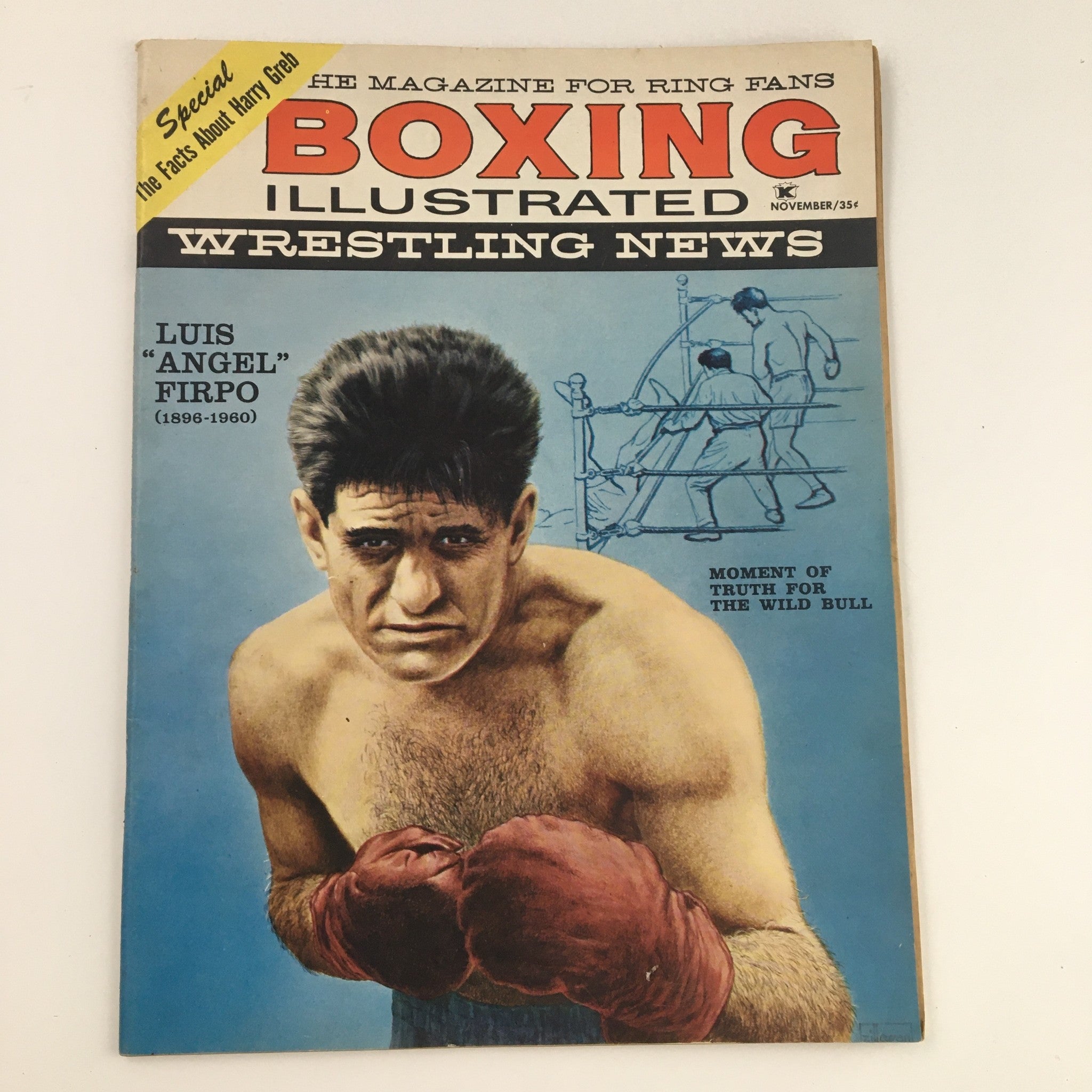 Boxing Illustrated Magazine November 1960 Luis "Angel" Firpo 1896-1960 No Label