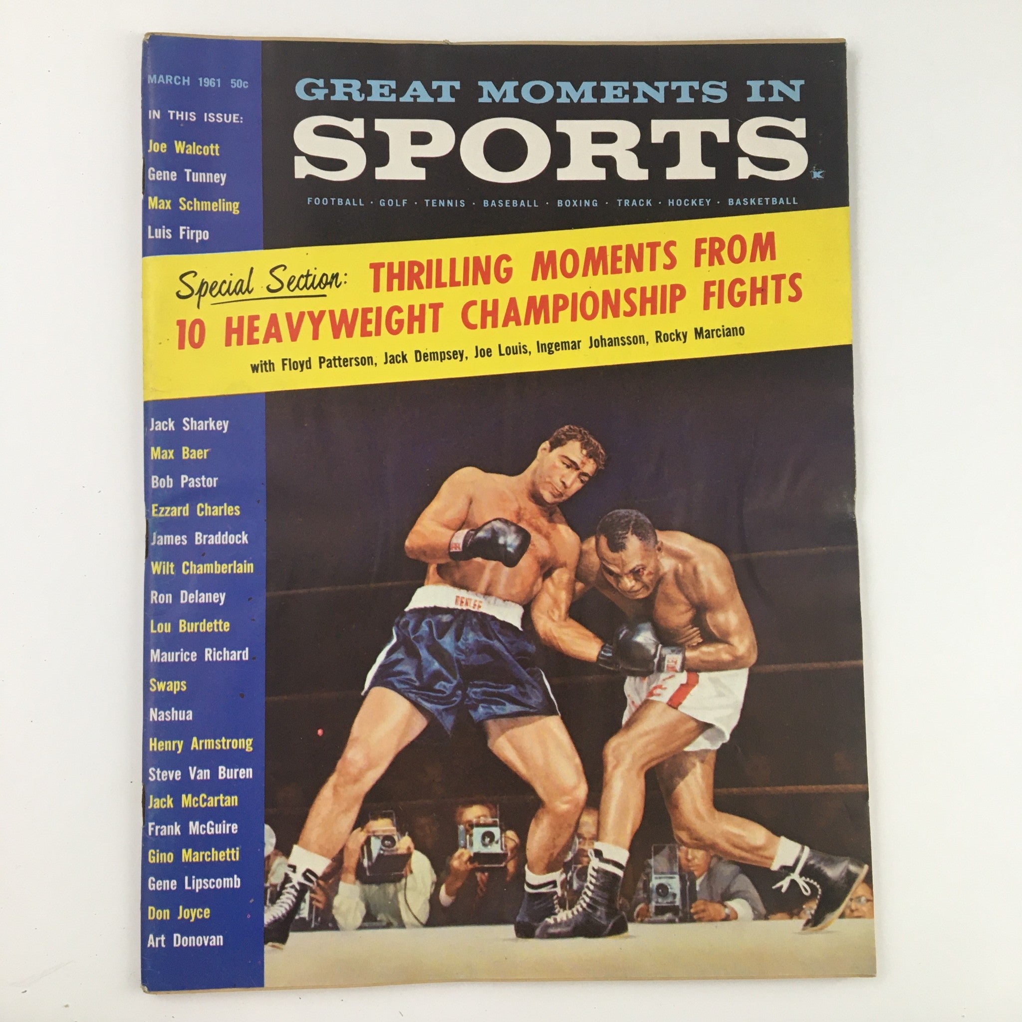 Sports Magazine March 1961 Floyd Patterson, Jack Dempsey & Joe Louis No Label