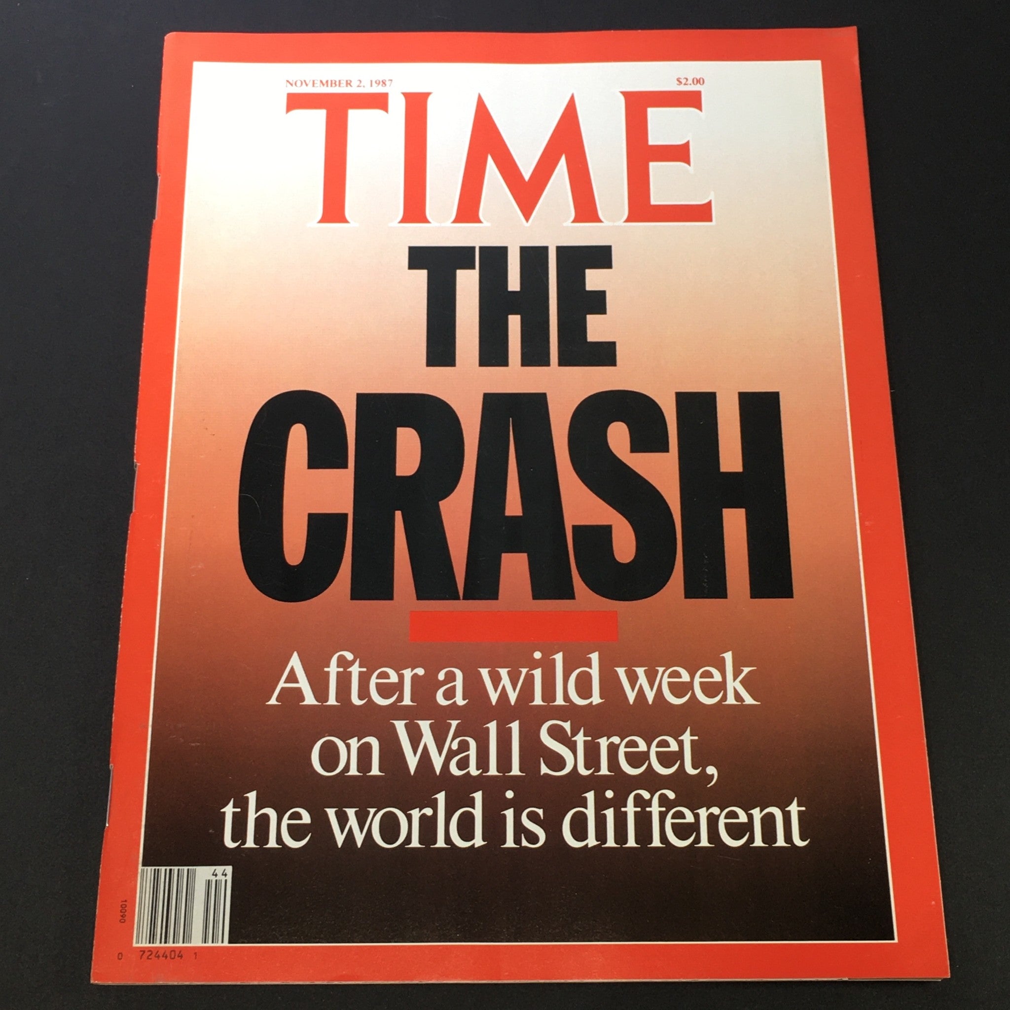 VTG Time Magazine November 2 1987 - The Crash / After A Wild Week On Wall Street