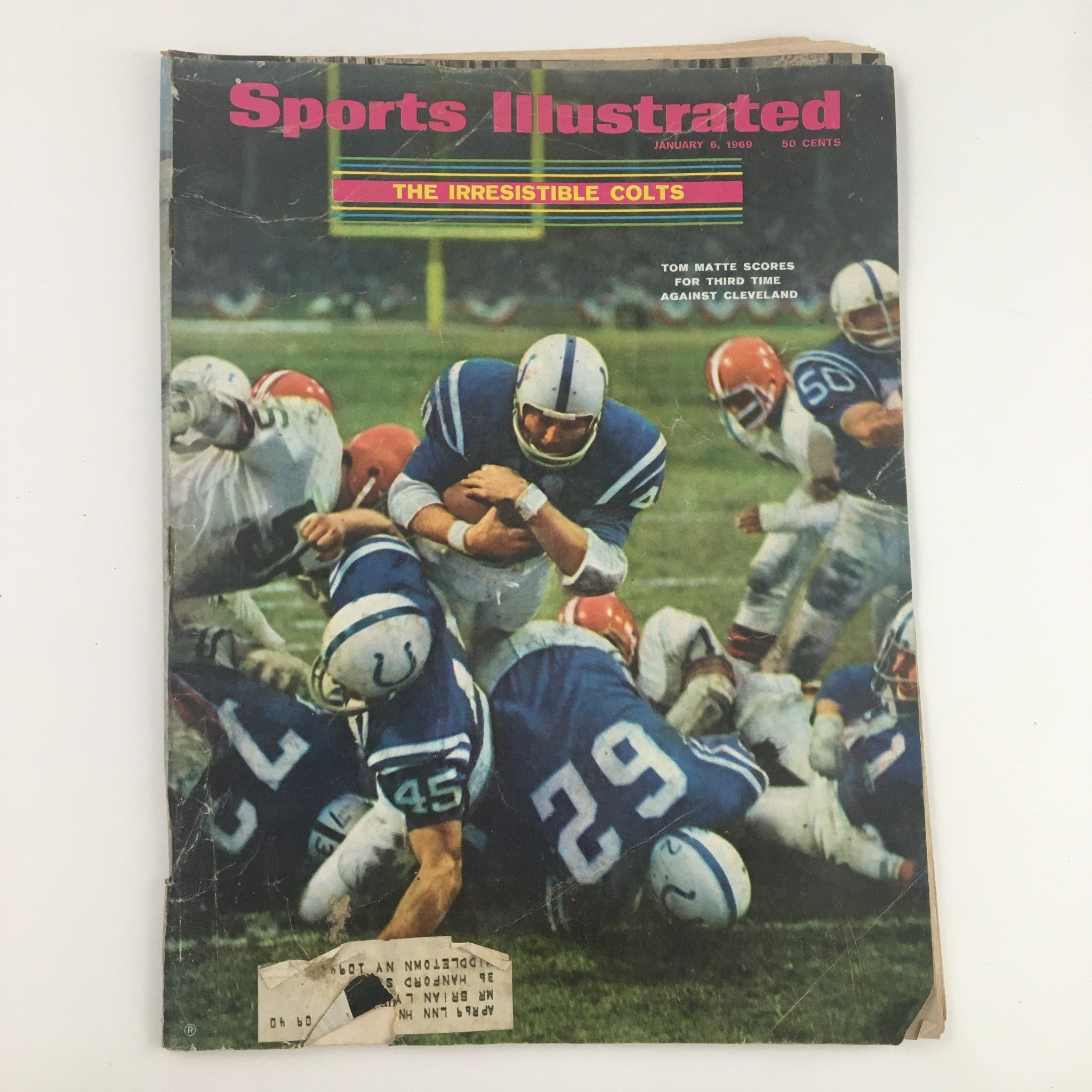 Sports Illustrated Magazine January 6 1969 Tom Matte Scores Against Cleveland