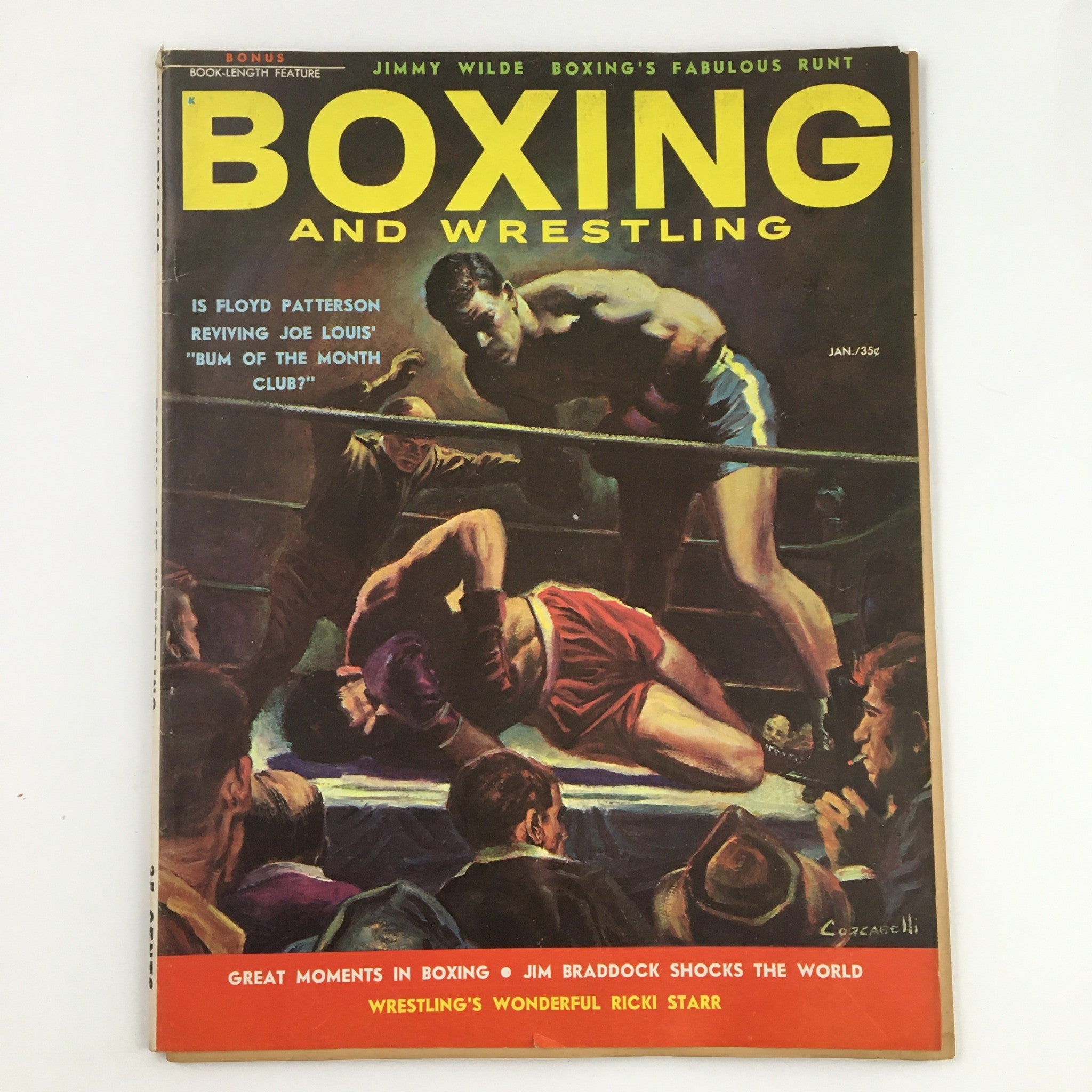 Boxing and Wrestling Magazine January 1958 Floyd Patterson vs Joe Louis No Label