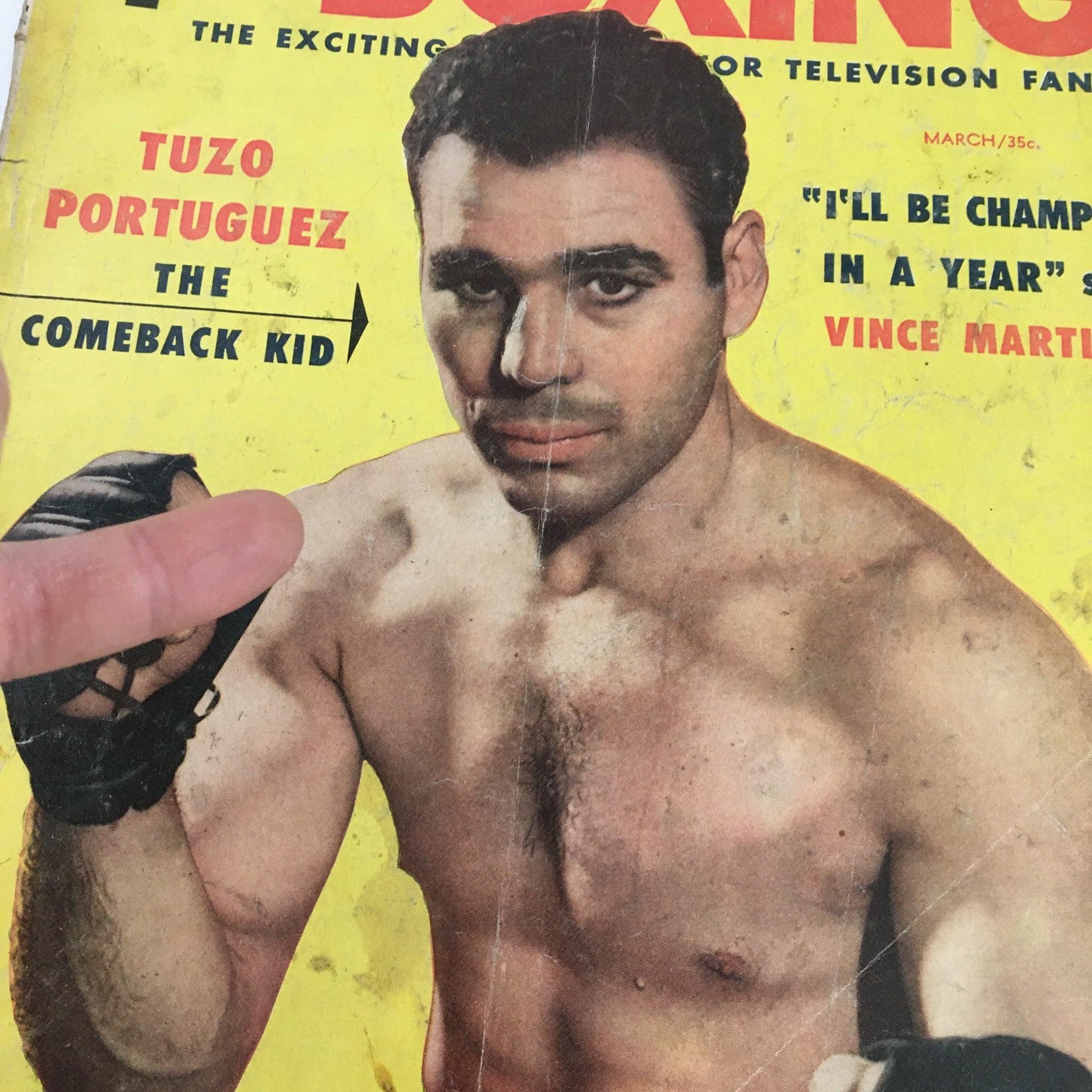 TV Boxing Magazine March 1954 Tuzo Portuguez is 'The Comeback Kid' No Label