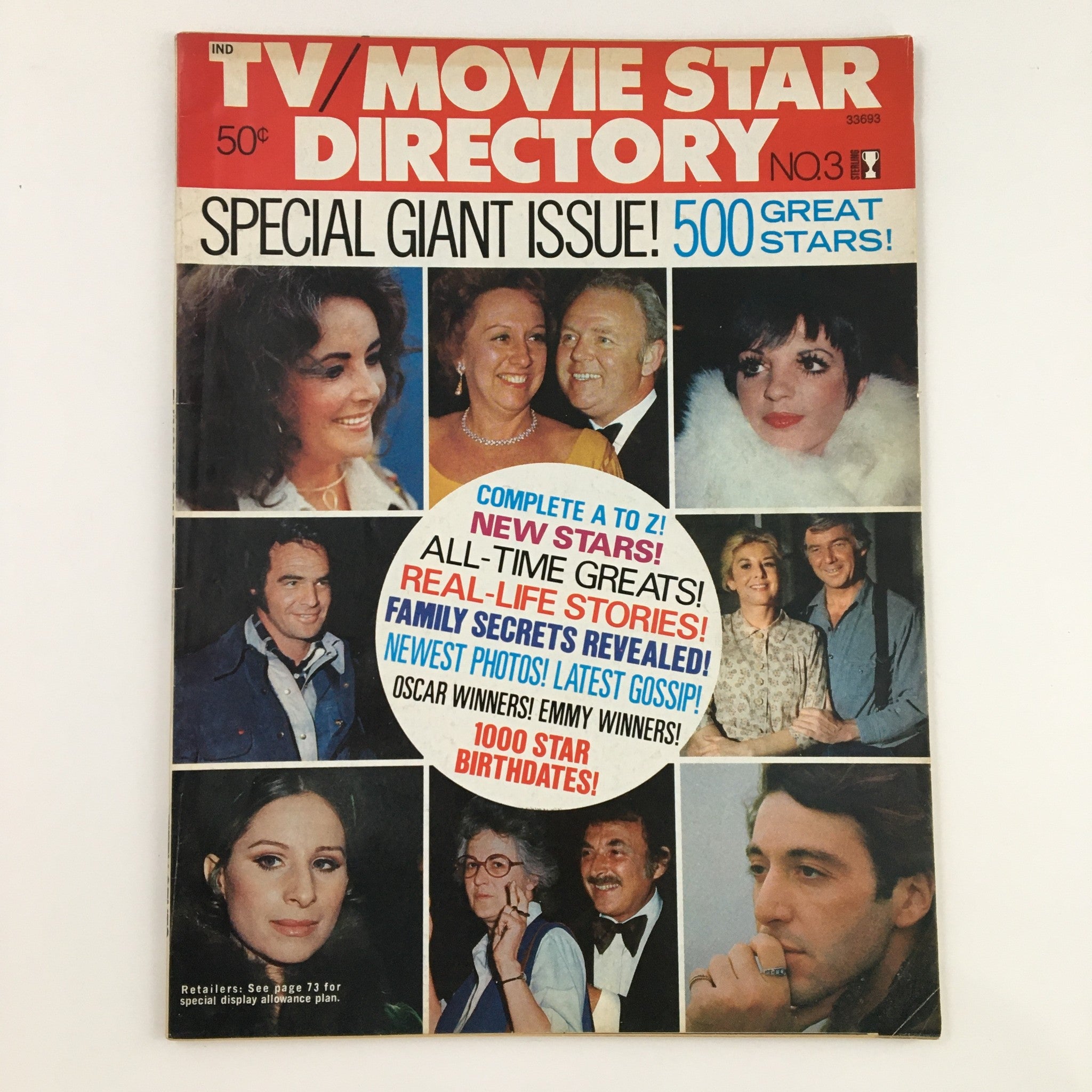 TV Movie Star Directory #3 Richard Burton, James Caan & Michael Caine No Label