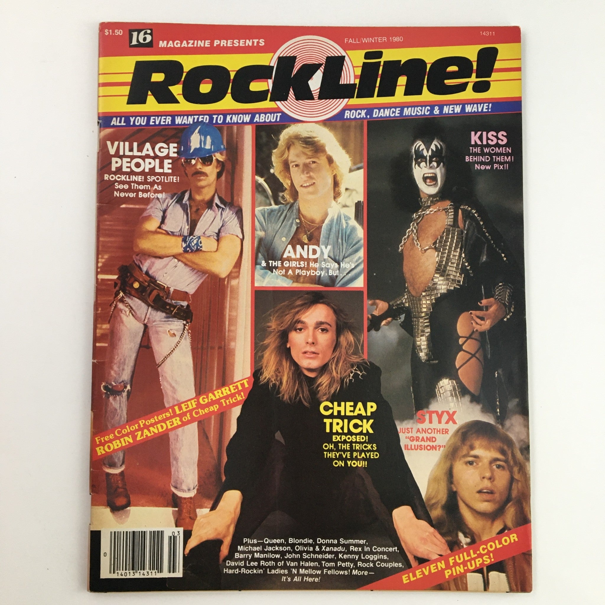 16 Magazine RockLine Fall 1980 Village People & Leif Garrett w Poster No Label