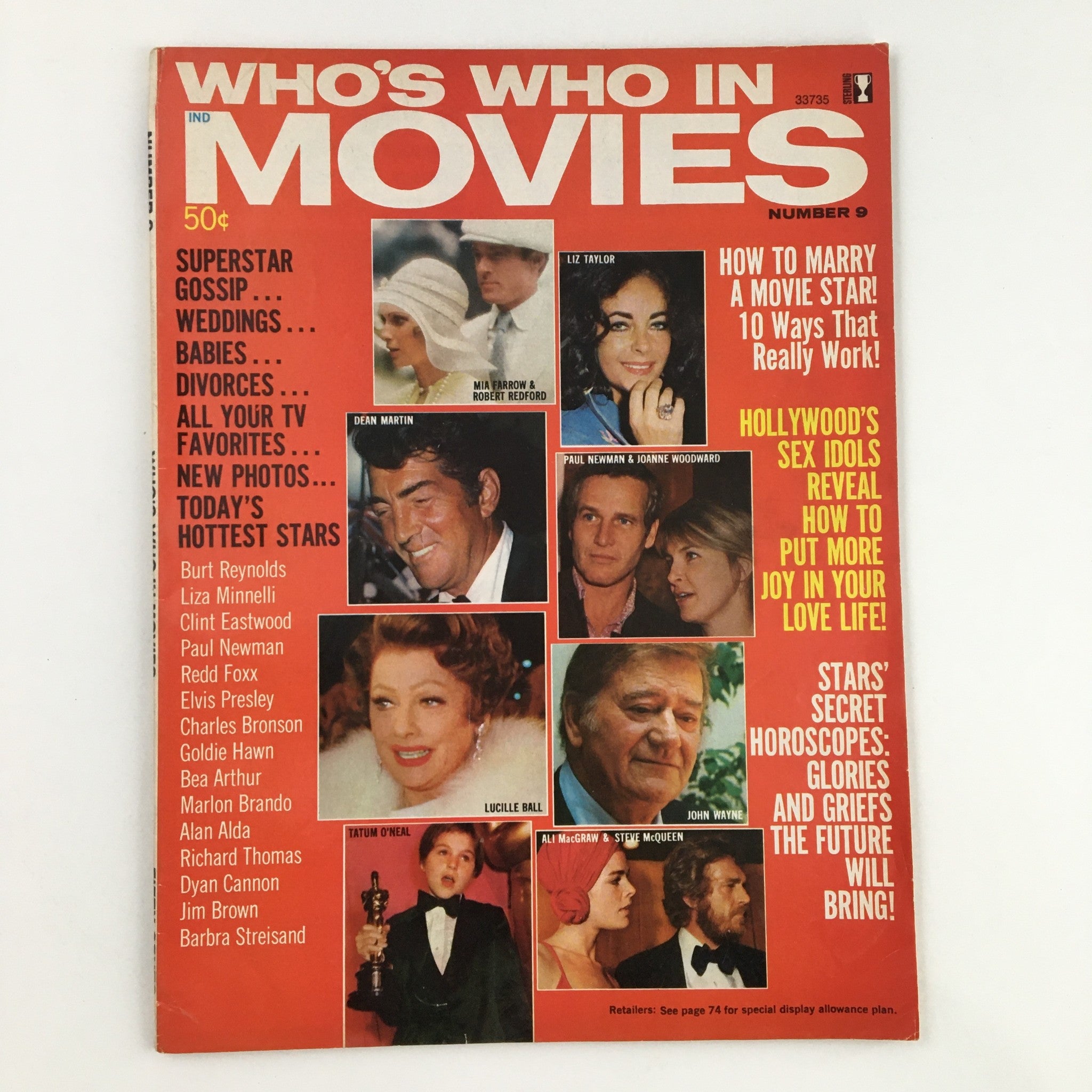 Who's Who In Movies Magazine No. 9 1974 Mia Farrow & Robert Redford No Label