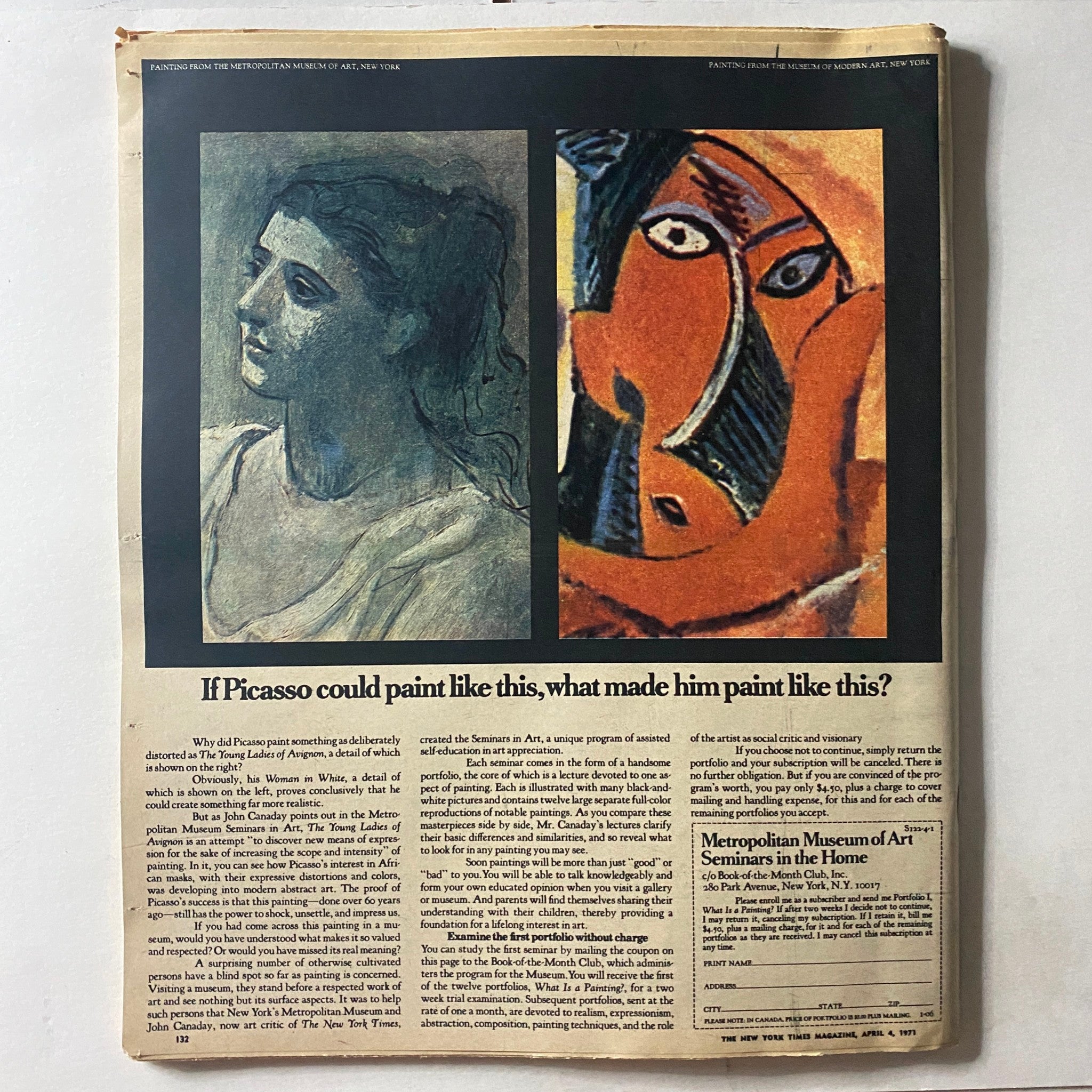 The New York Times Magazine April 4 1971 The Joy of Learning No Label VG