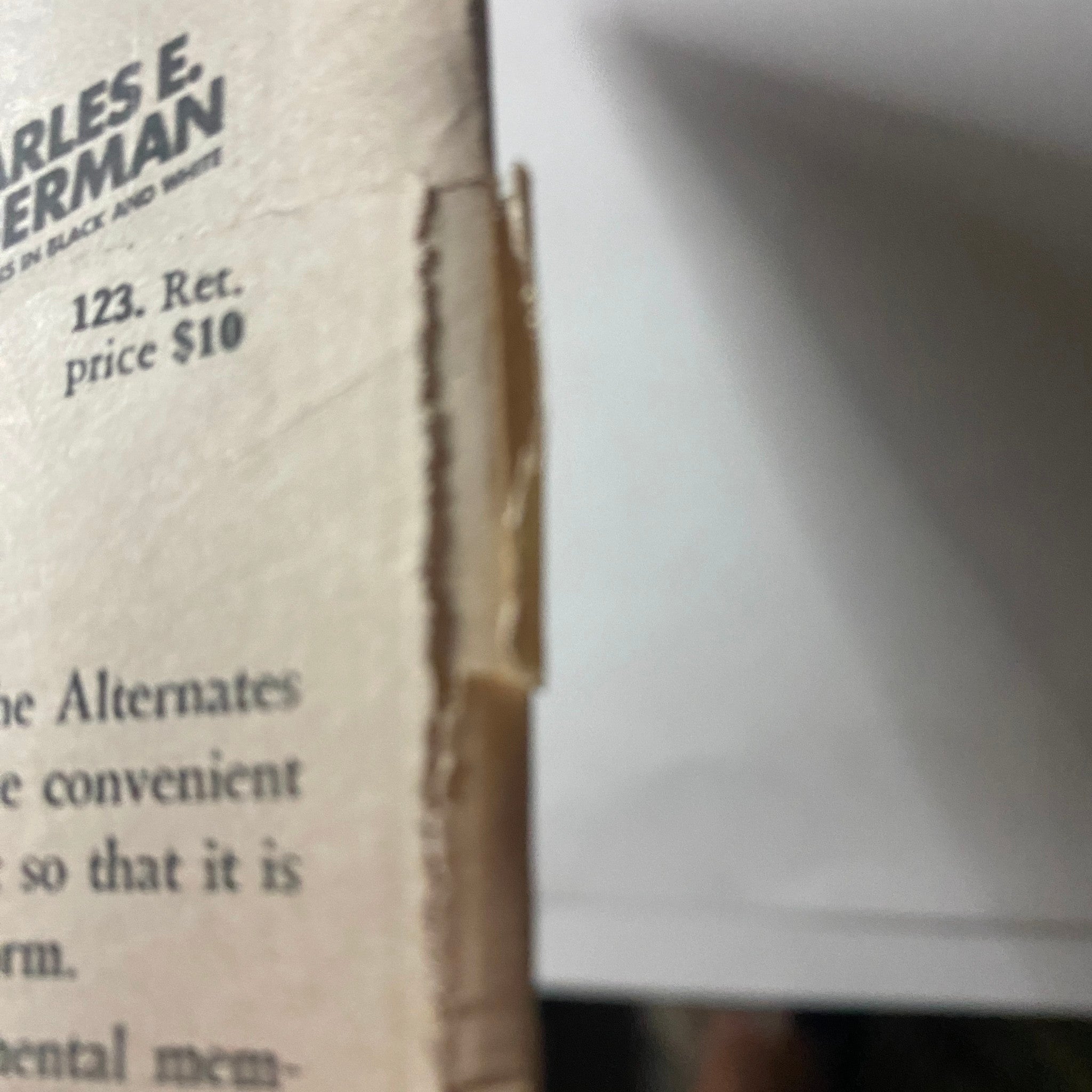 Close-up view of the spine of The New York Times Book Review from March 28, 1971, highlighting details and price information.