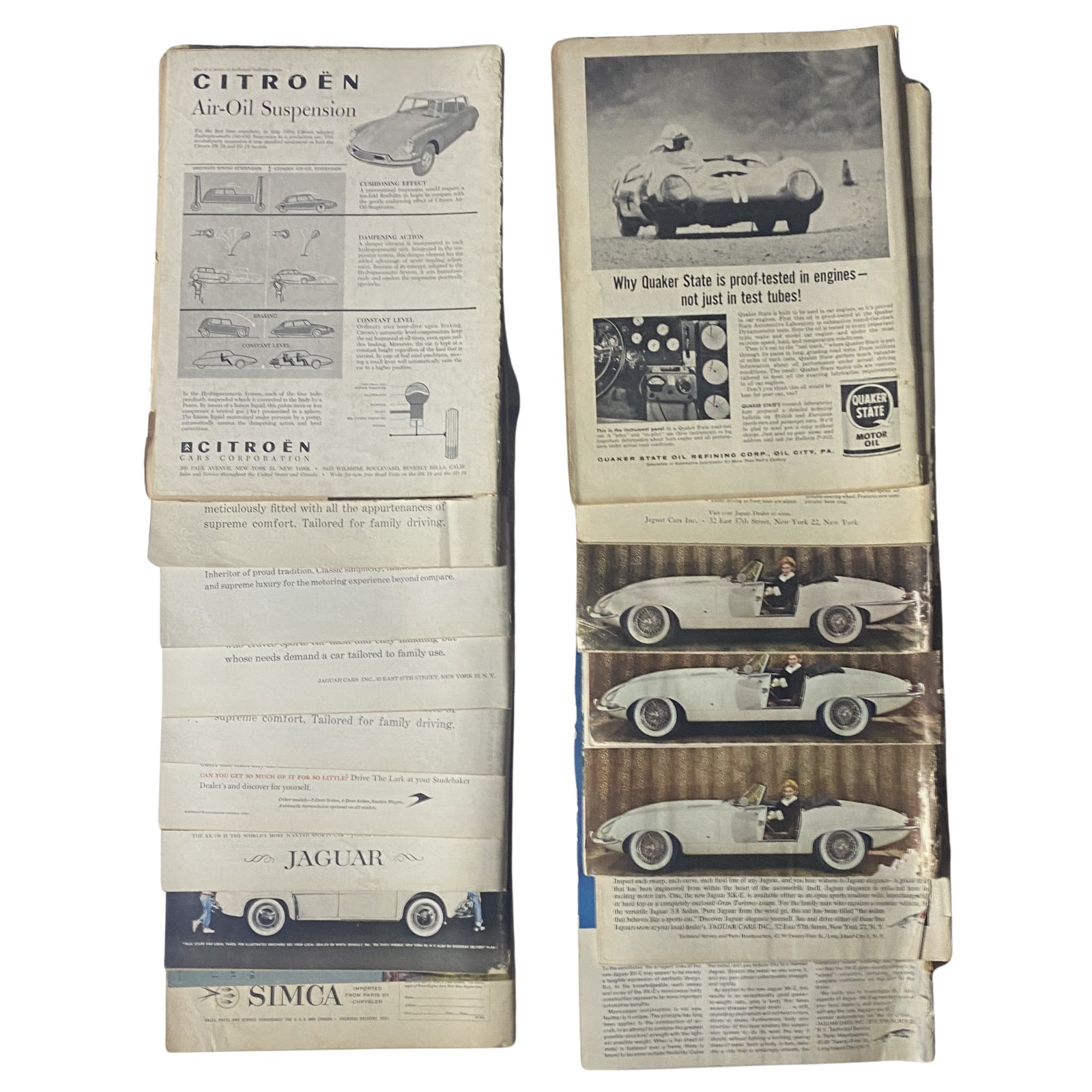Lot of 17 Road & Track Magazines 1959 1962 Auto Racing Car Back Issues showcasing advertisements and classic car designs from the era.