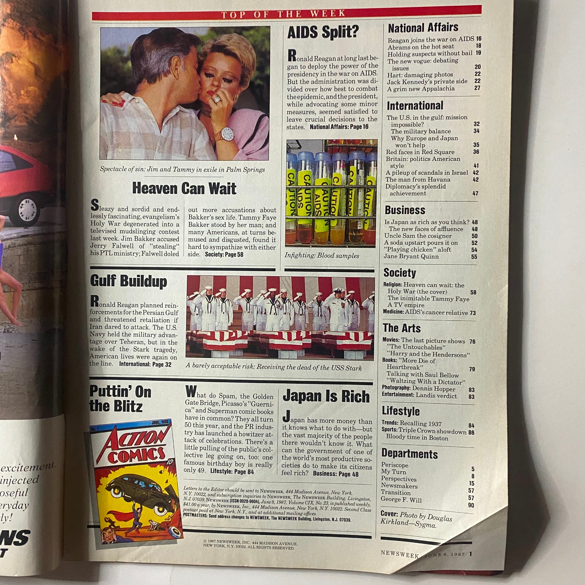 VTG Newsweek Magazine June 8 1987 Jim and Tammy in Exile in Palm Springs