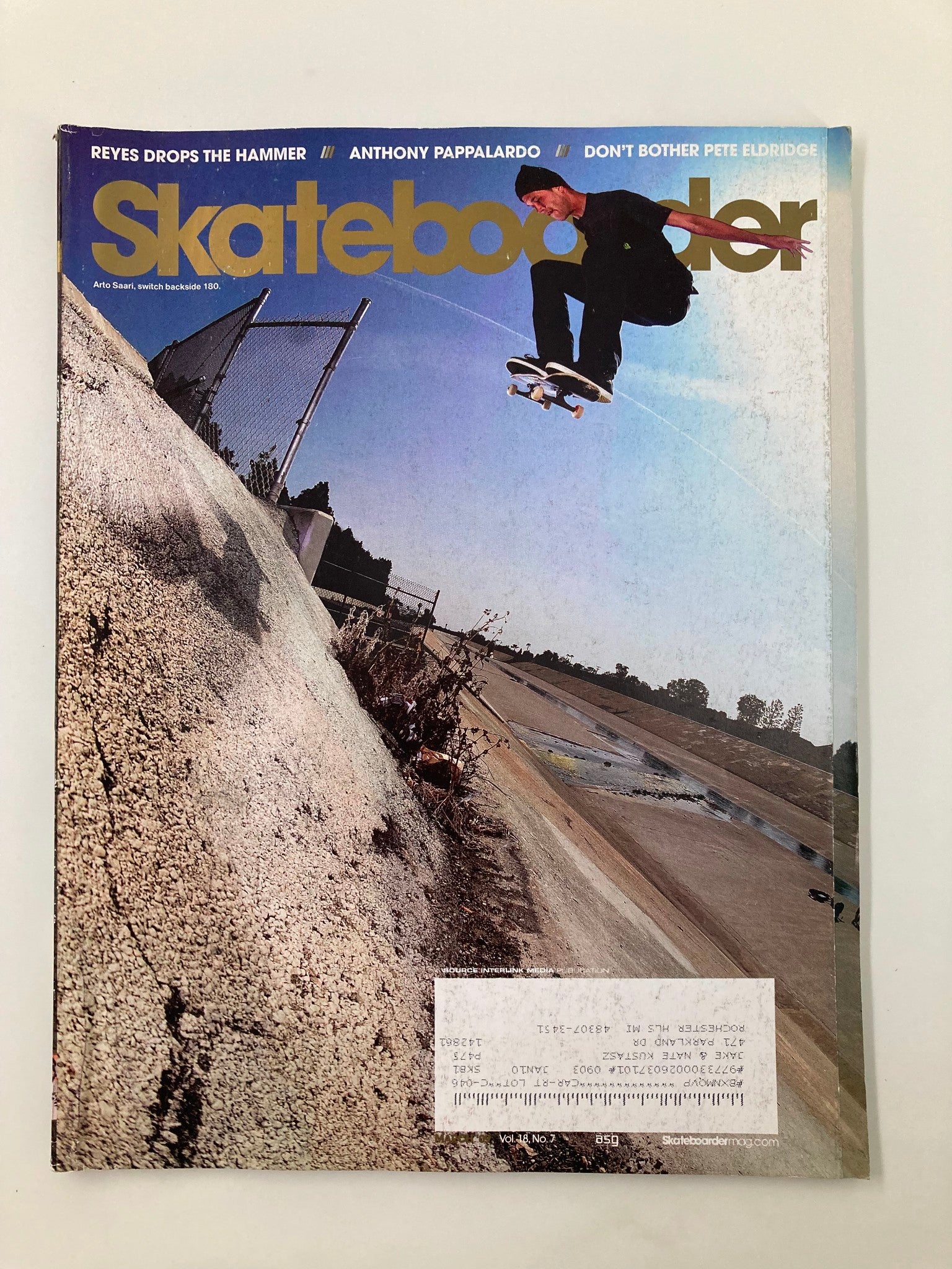 Skateboarder Magazine March 2009 Vol 18 #7 Arto Saari Switch Backside 180