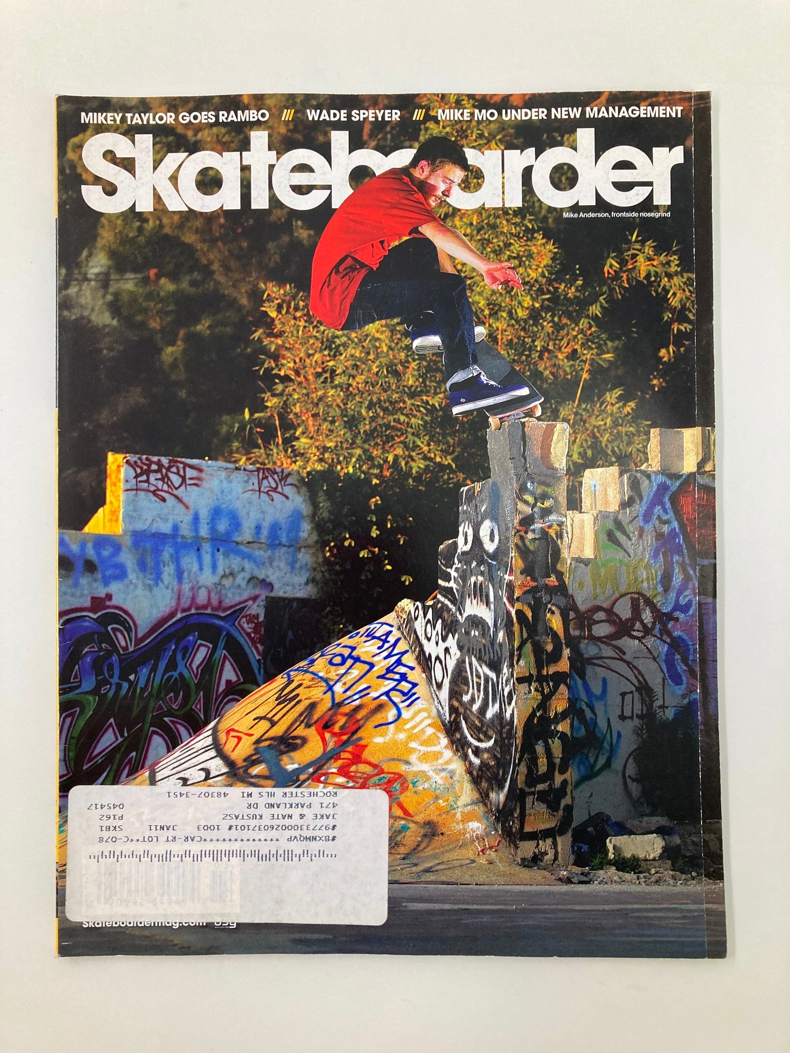 Skateboarder Magazine March 2010 Vol 19 #7 Mike Anderson Frontside Nosegrind