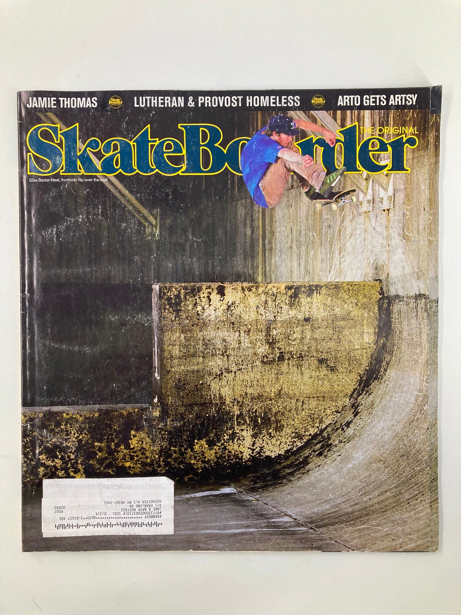 Skateboarder Magazine December 2011 Silas Baxter-Neal Frontside Flip