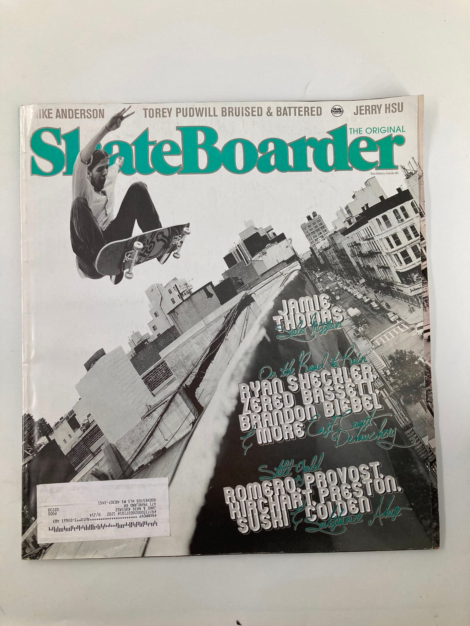 Skateboarder Magazine February 2012 Brian Delatorre Frontside Ollie