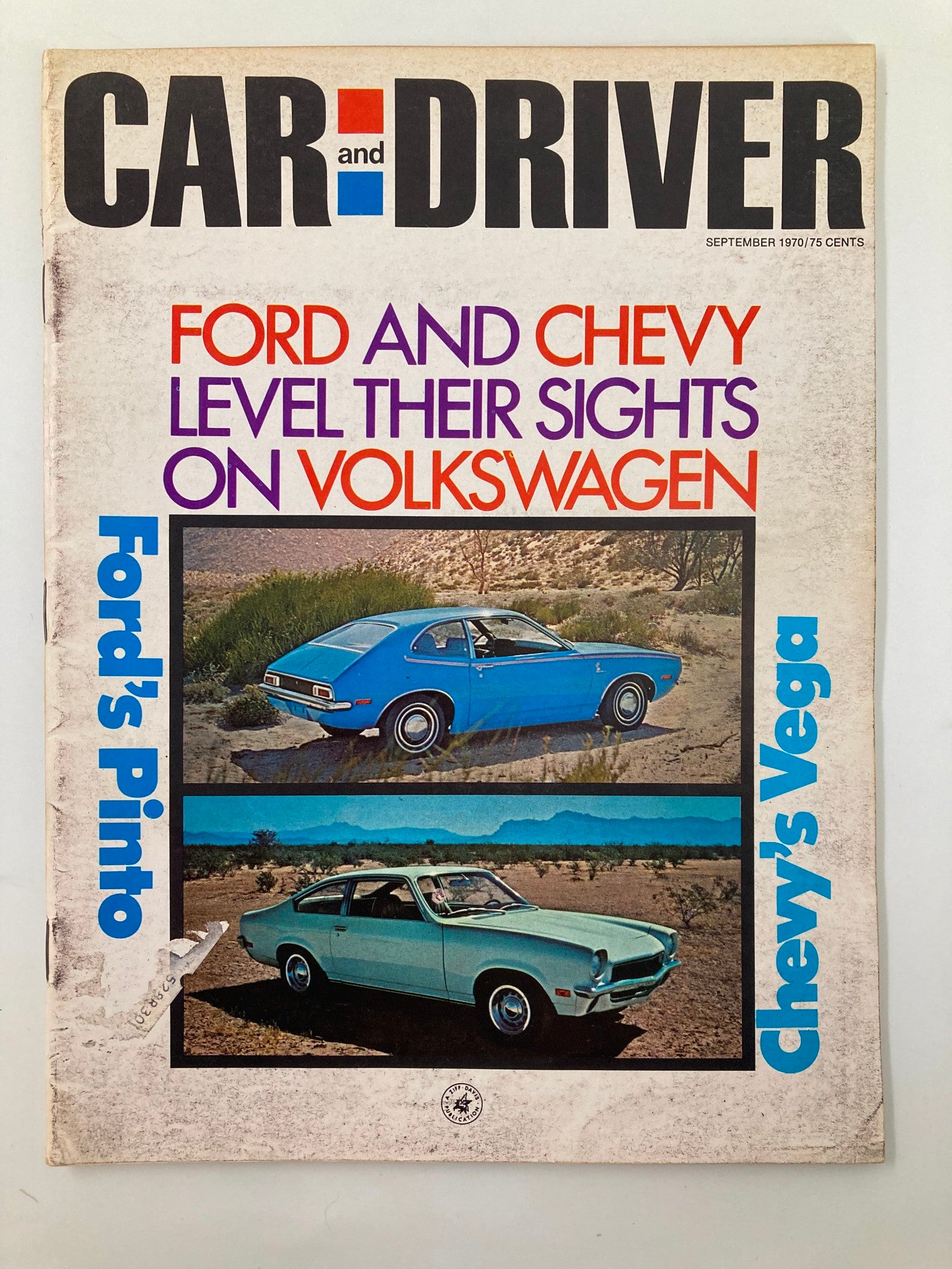 VTG Car and Driver Magazine September 1970 Ford's Pinto and Chevy's Vega