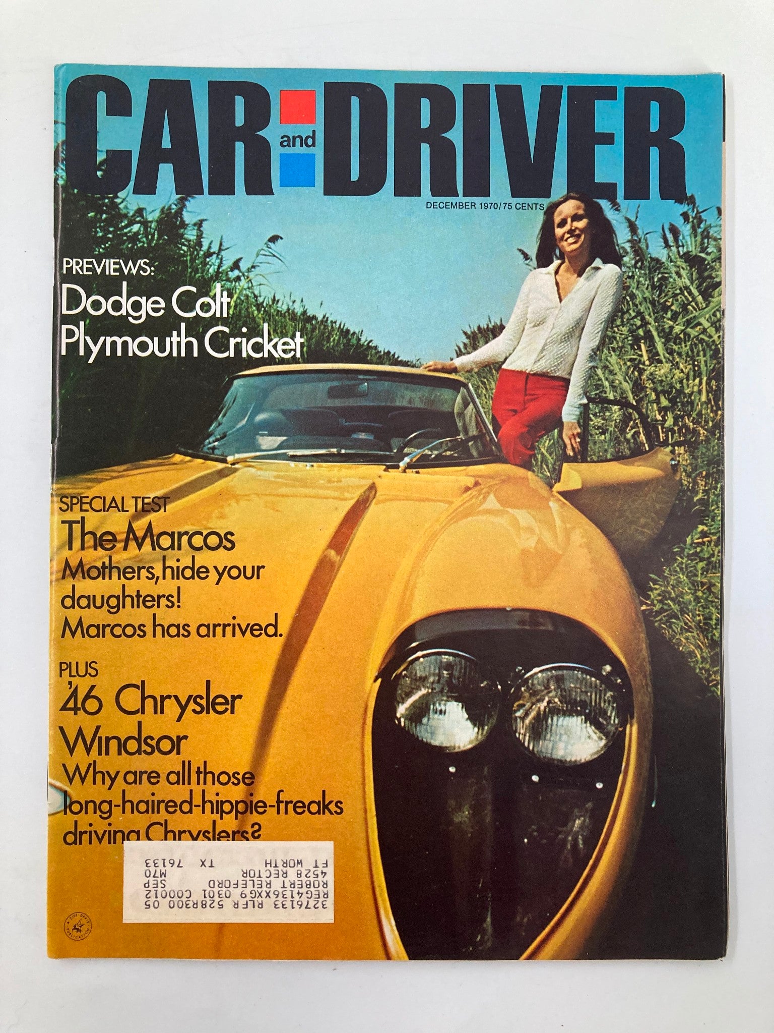 VTG Car and Driver Magazine December 1970 Dodge Colt Plymouth Cricket