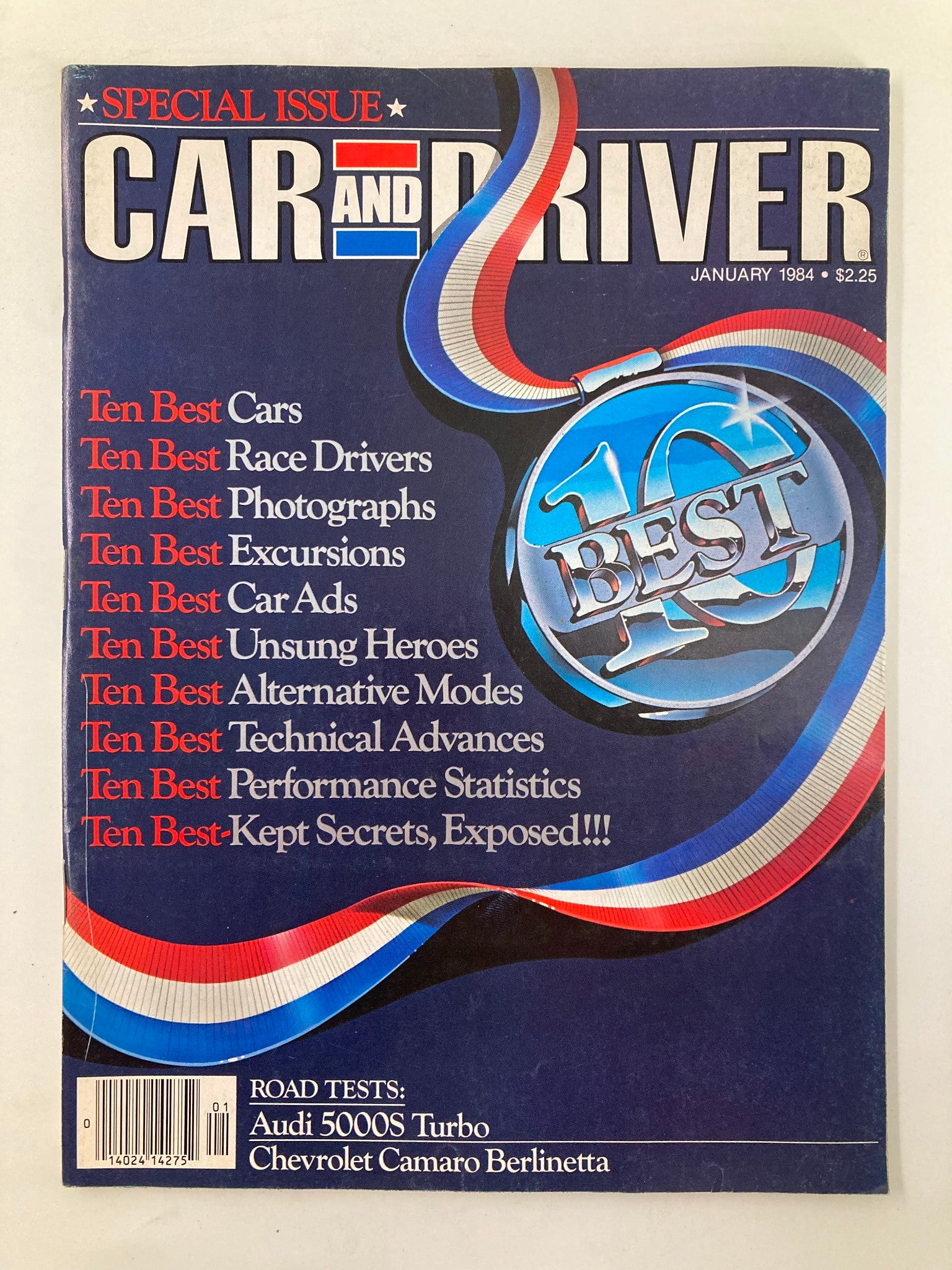 VTG Car and Driver Magazine January 1984 Audi 5000s Turbo, Chevy Camaro No Label