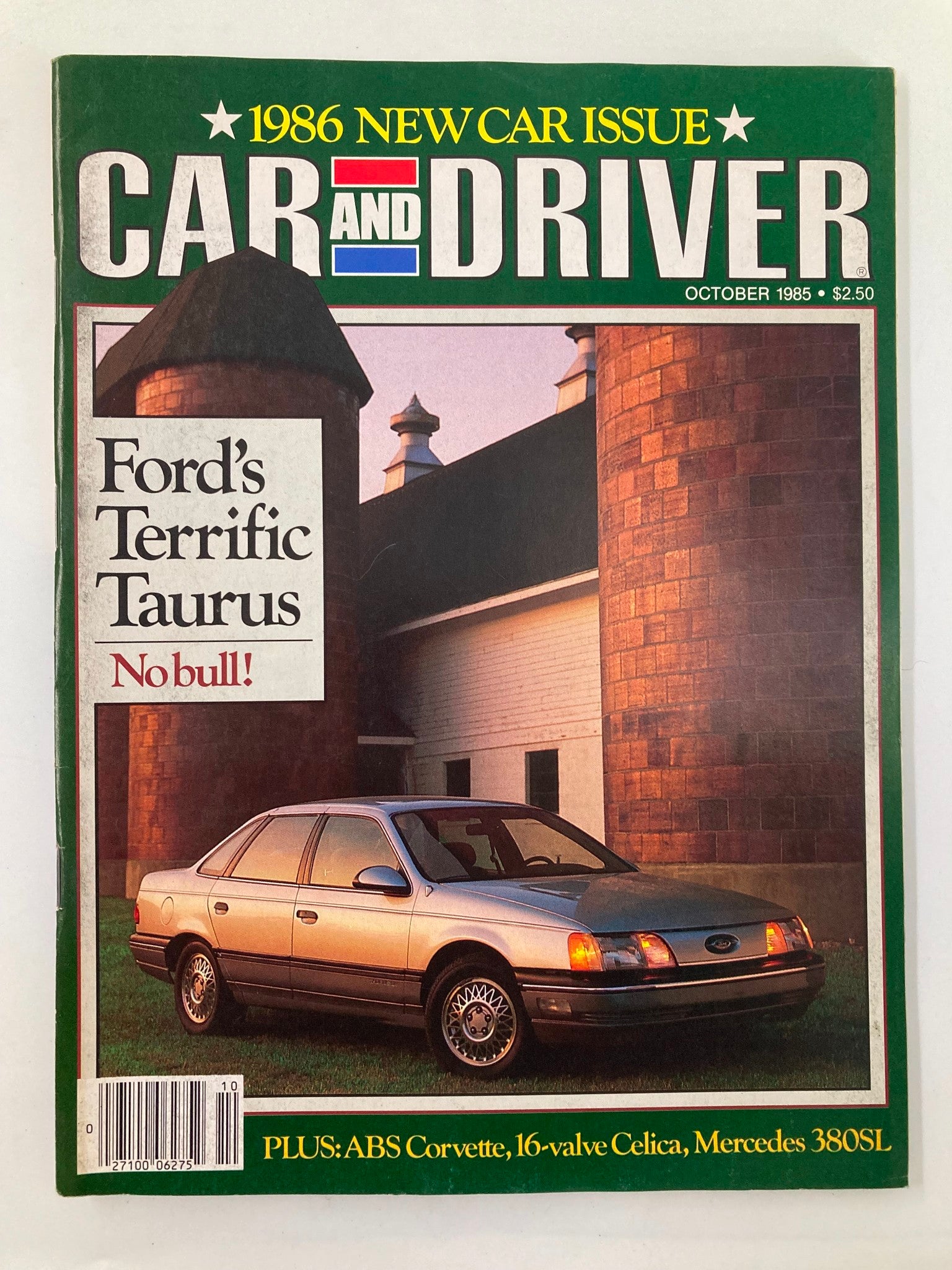 VTG Car and Driver Magazine October 1985 Ford's Terrific Taurus No Label