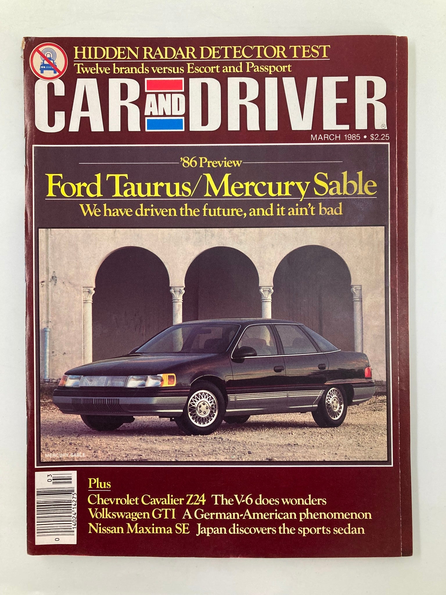 VTG Car and Driver Magazine March 1985 Ford Taurus / Mercury Sable No Label