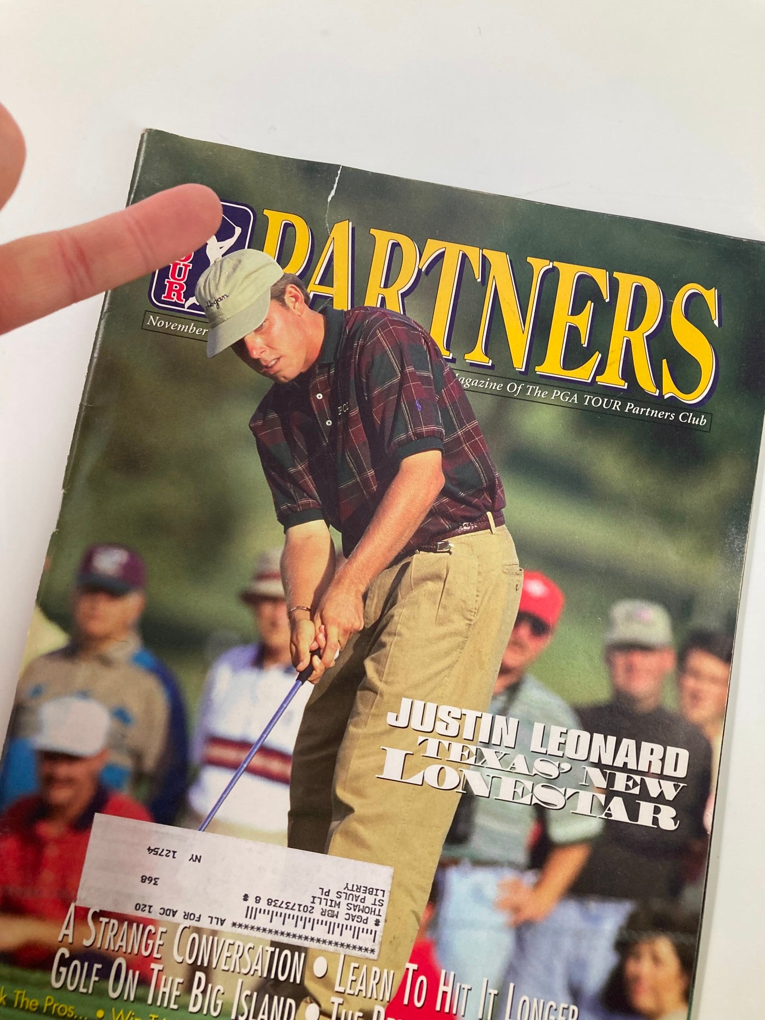 PGA Tour Partners Magazine November 1997 Justin Leonard Texas' New Lonestar