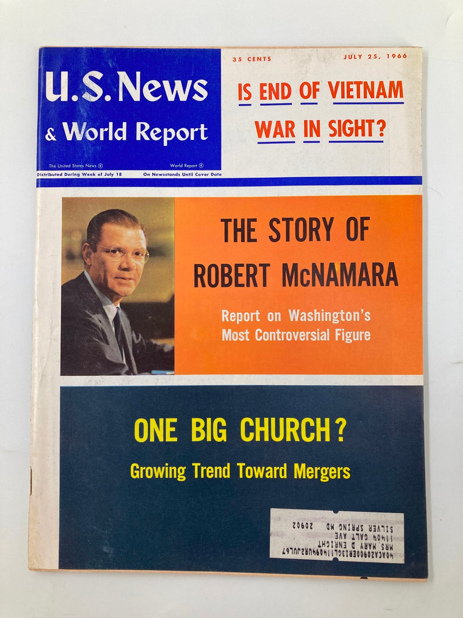 US News & World Report Magazine July 25 1966 The Story of Robert McNamara