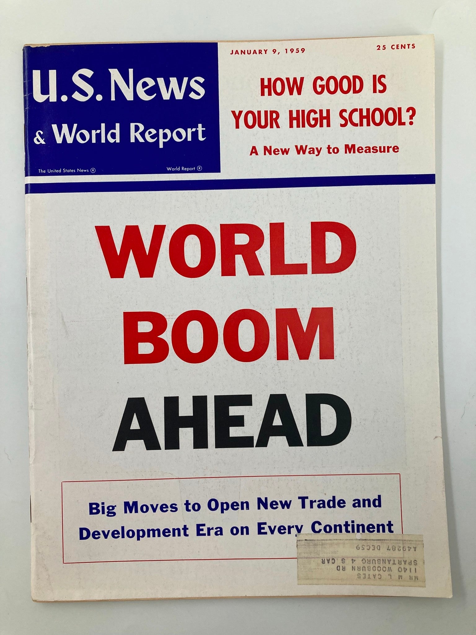 US News & World Report Magazine January 9 1959 How Good Is Your High School?