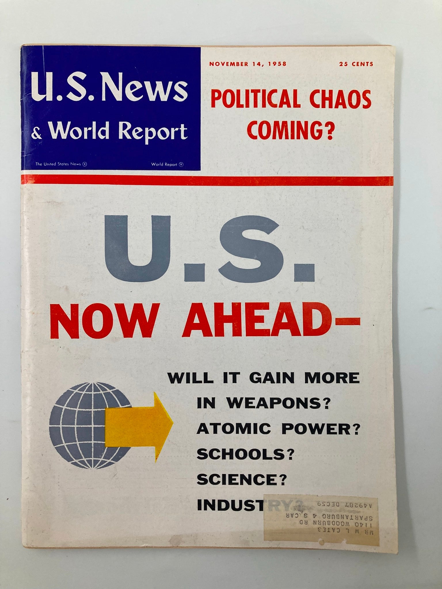 US News & World Report Magazine November 14 1958 U.S. Now Ahead in Weapons