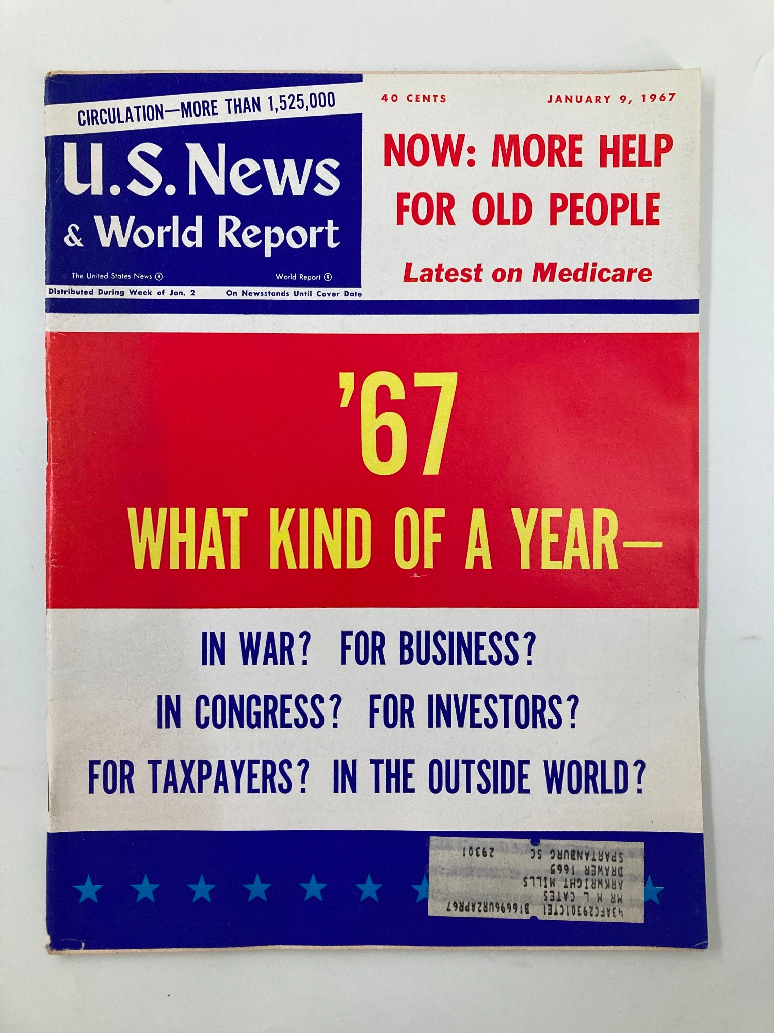 US News & World Report Magazine January 9 1967 Now More Help for Old People