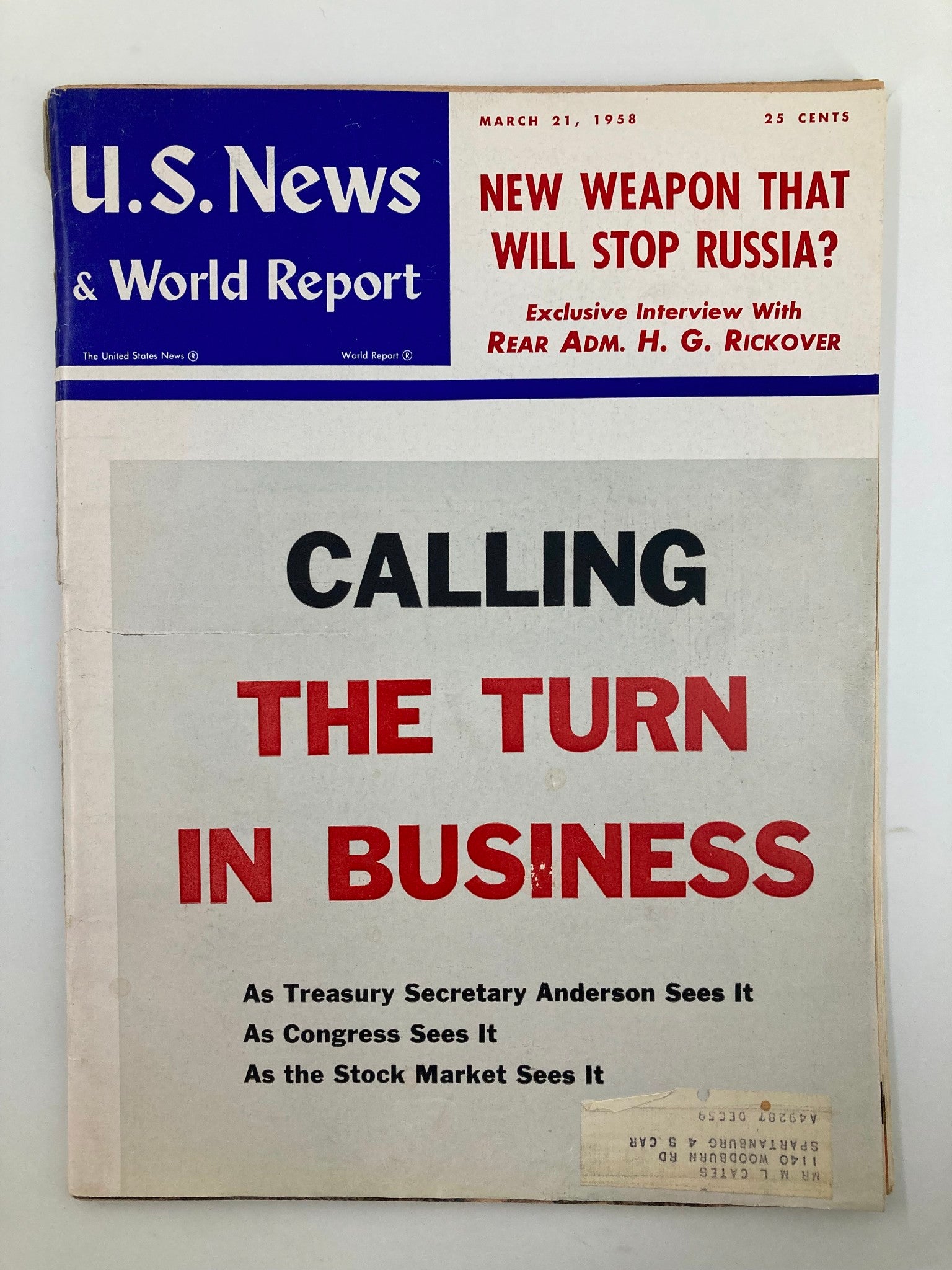 US News & World Report Magazine March 21 1958 Calling The Turn in Business