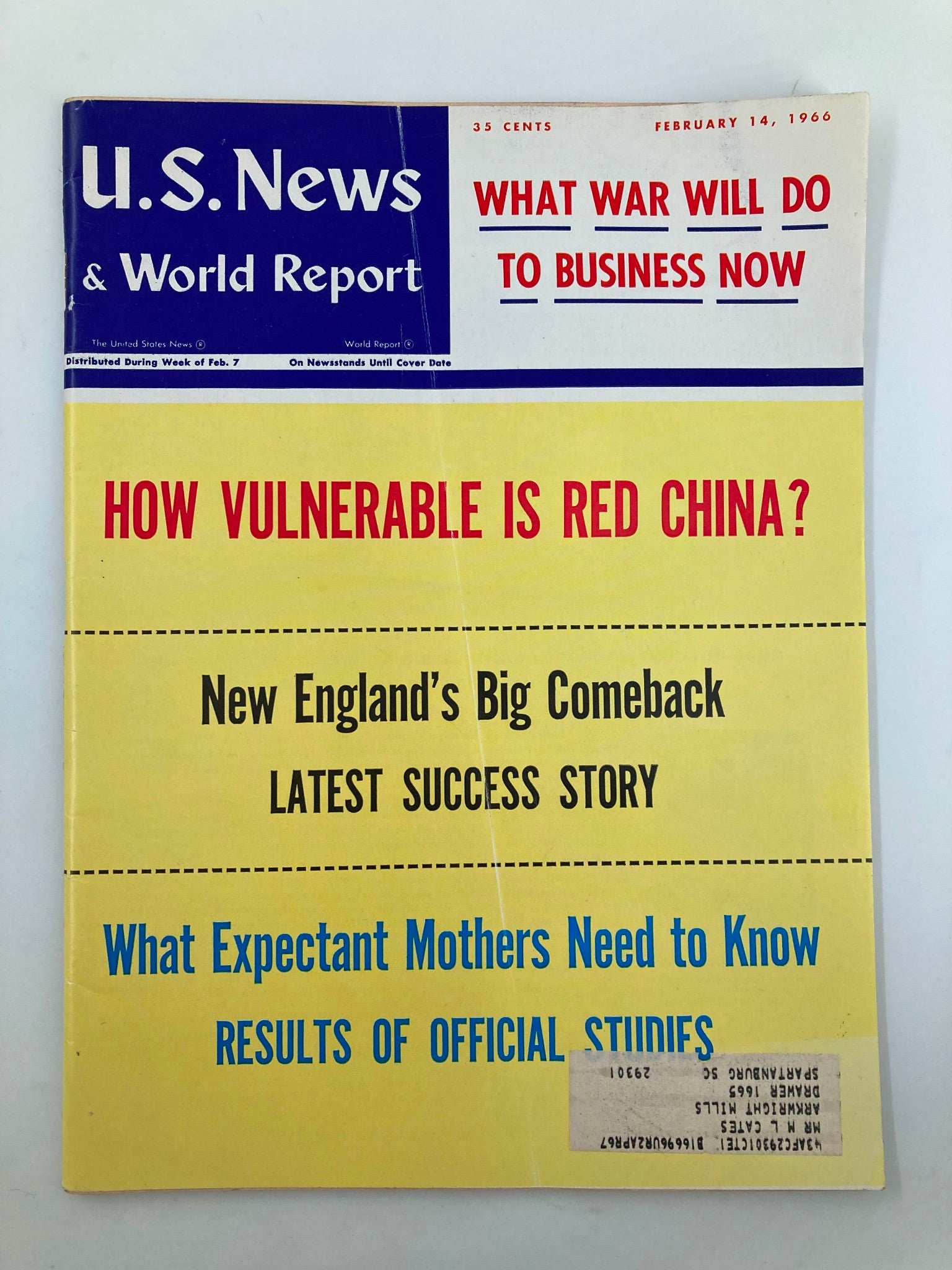 US News & World Report Magazine February 14 1966 How Vulnerable Is Red China?