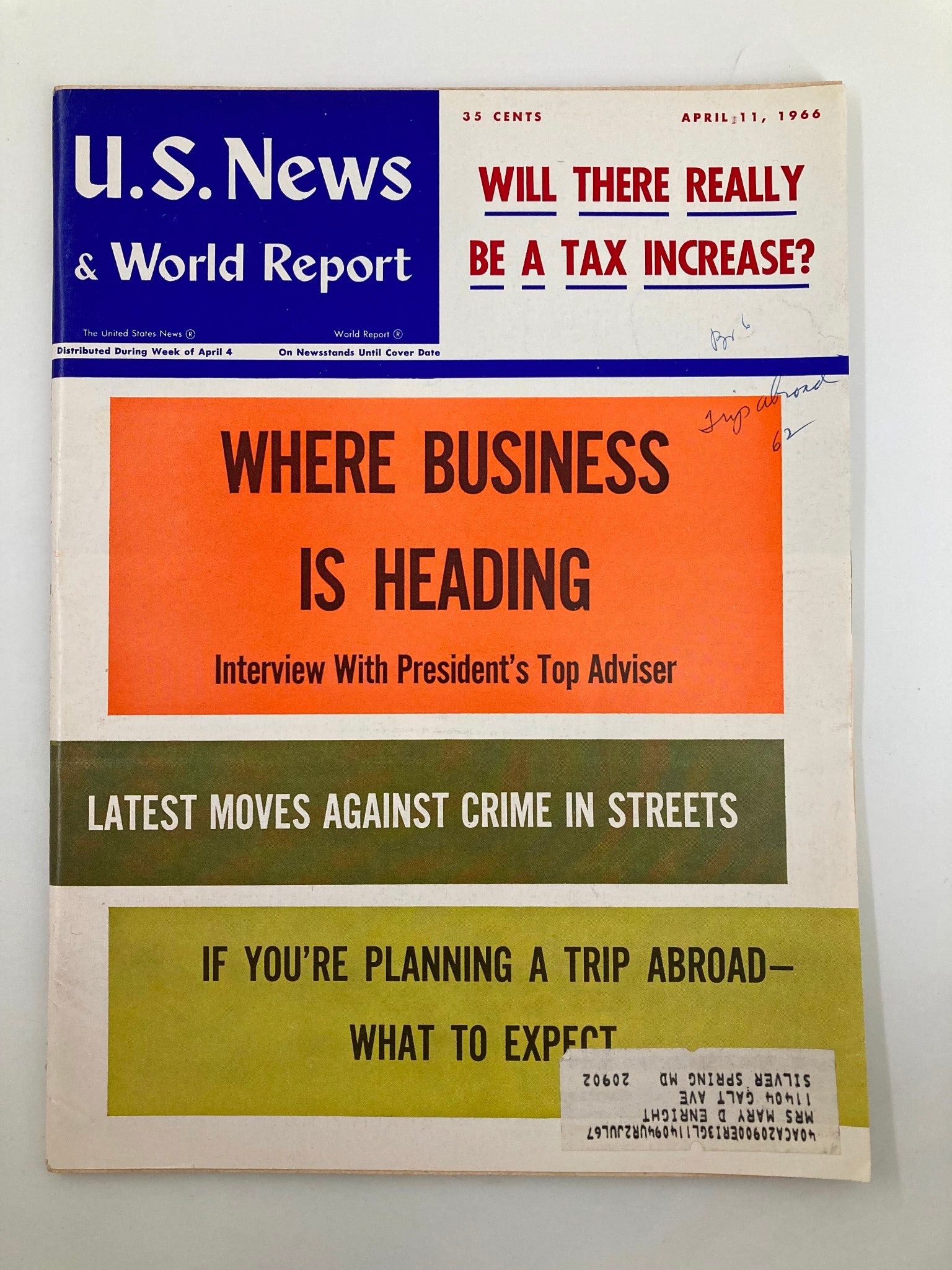 US News & World Report Magazine April 11 1966 Where Business is Heading