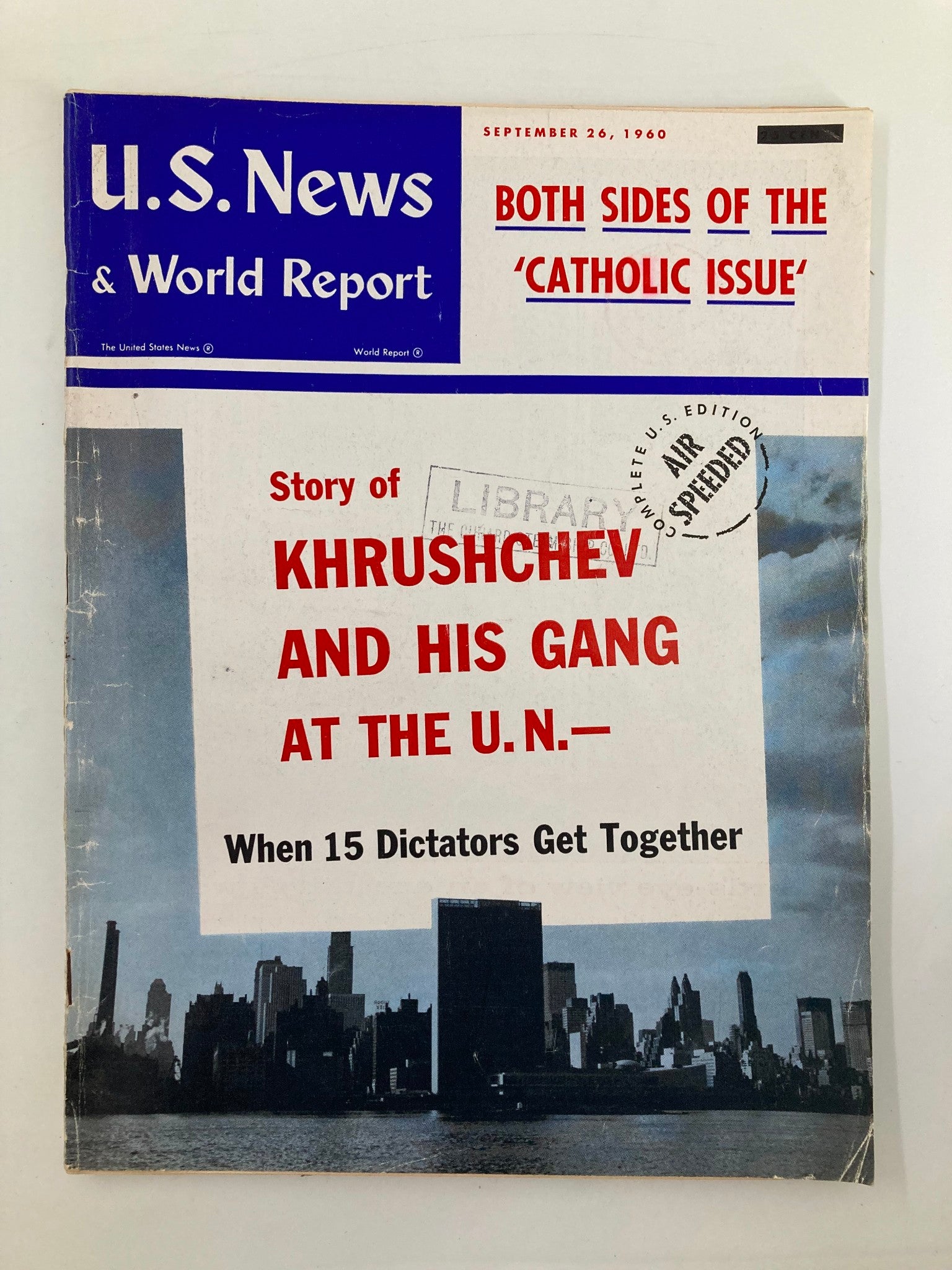 US News & World Report Magazine September 26 1960 Both Sides of Catholic Issue