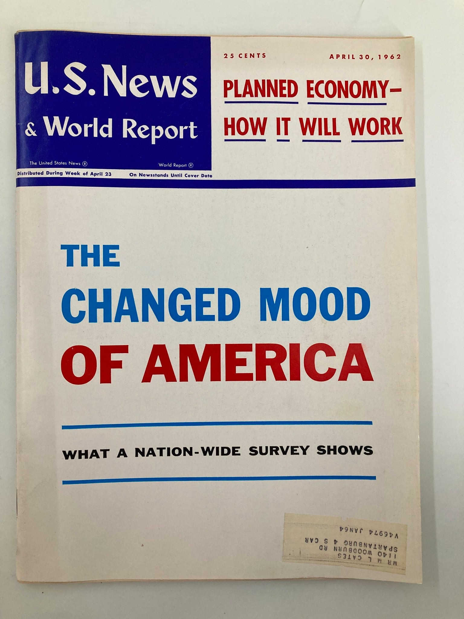 US News & World Report Magazine April 30 1962 The Changed Mood of America