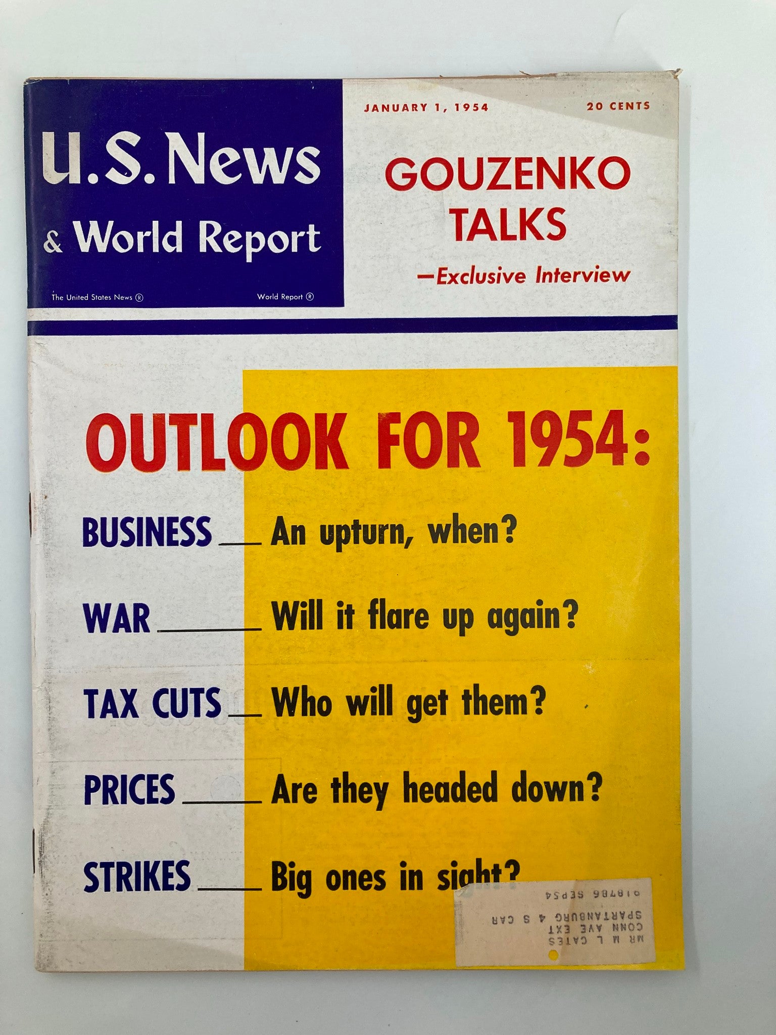 US News & World Report Magazine January 1 1954 Gouzenko Talks Interview