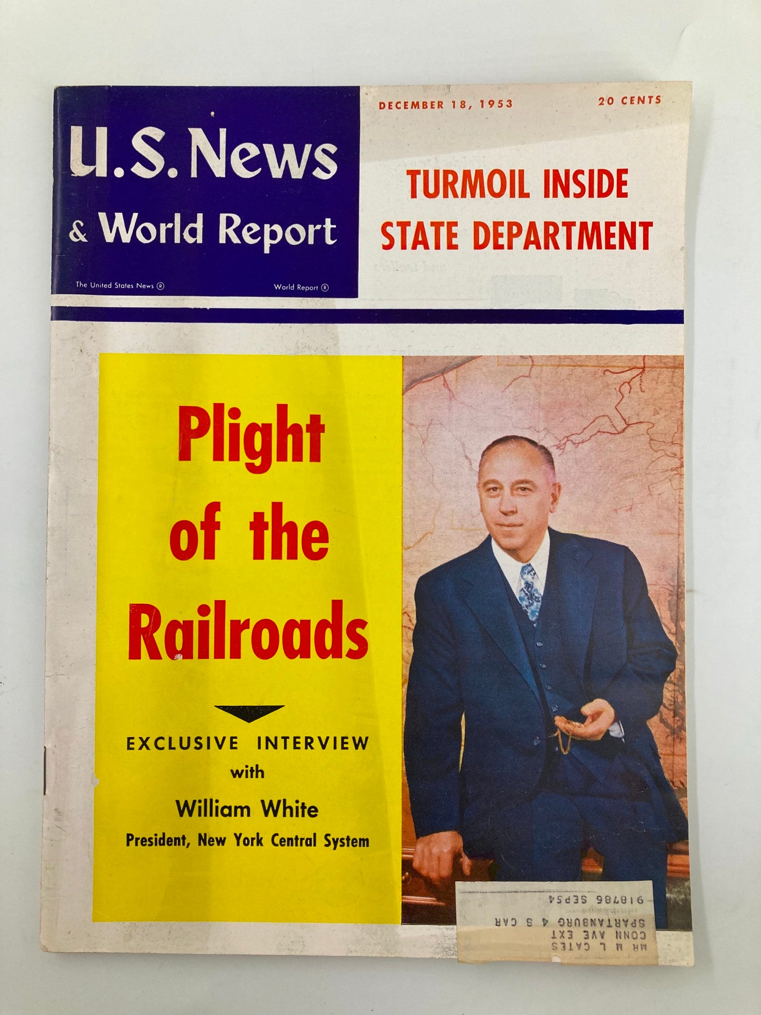 US News & World Report Magazine December 18 1953 Plight of the Railroads