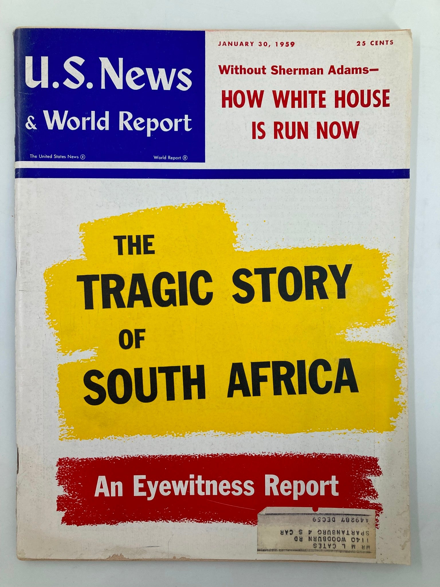 US News & World Report Magazine January 30 1959 How White House Is Run Now