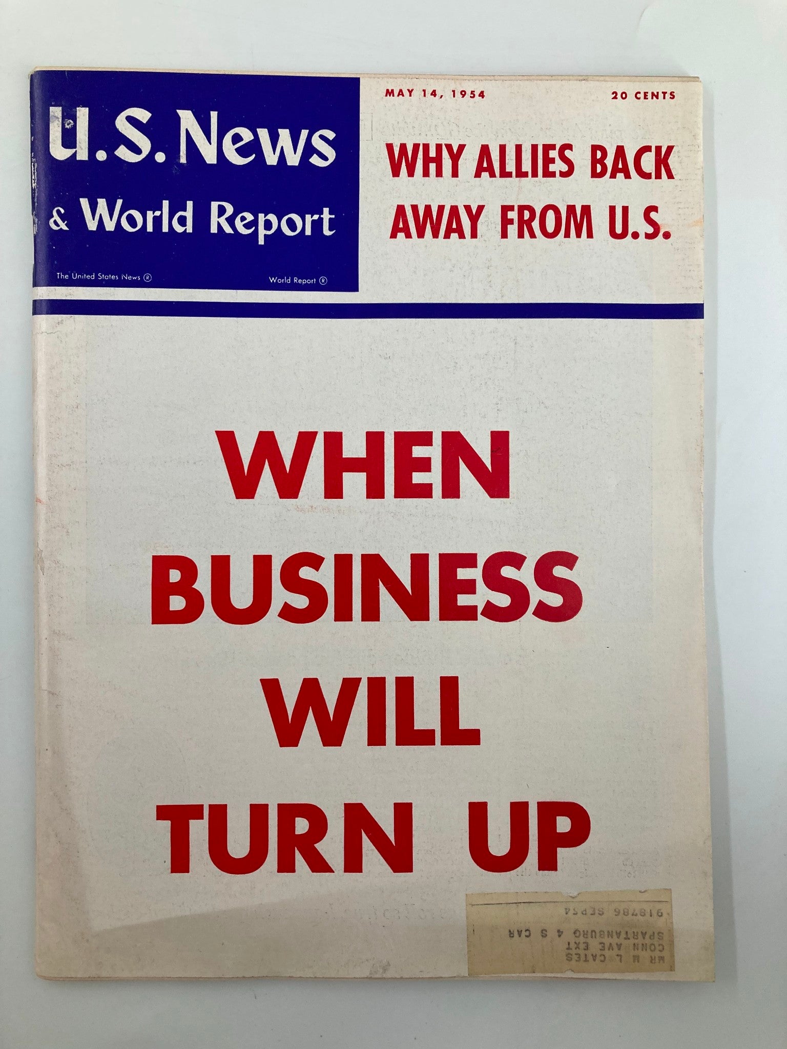 US News & World Report Magazine May 14 1954 When Business Will Turn Up