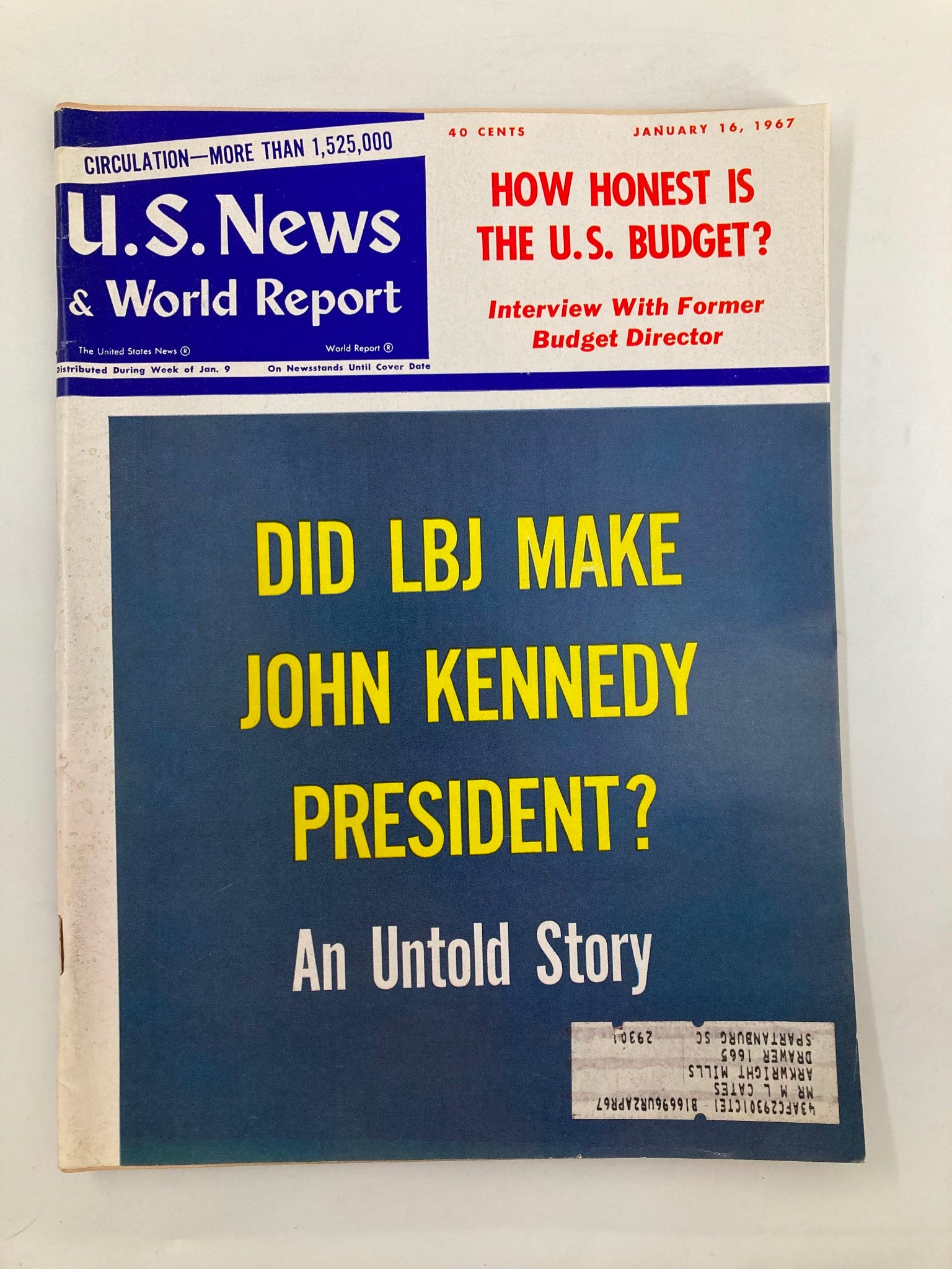 US News & World Report Magazine January 16 1967 Lyndon B Johnson An Untold Story