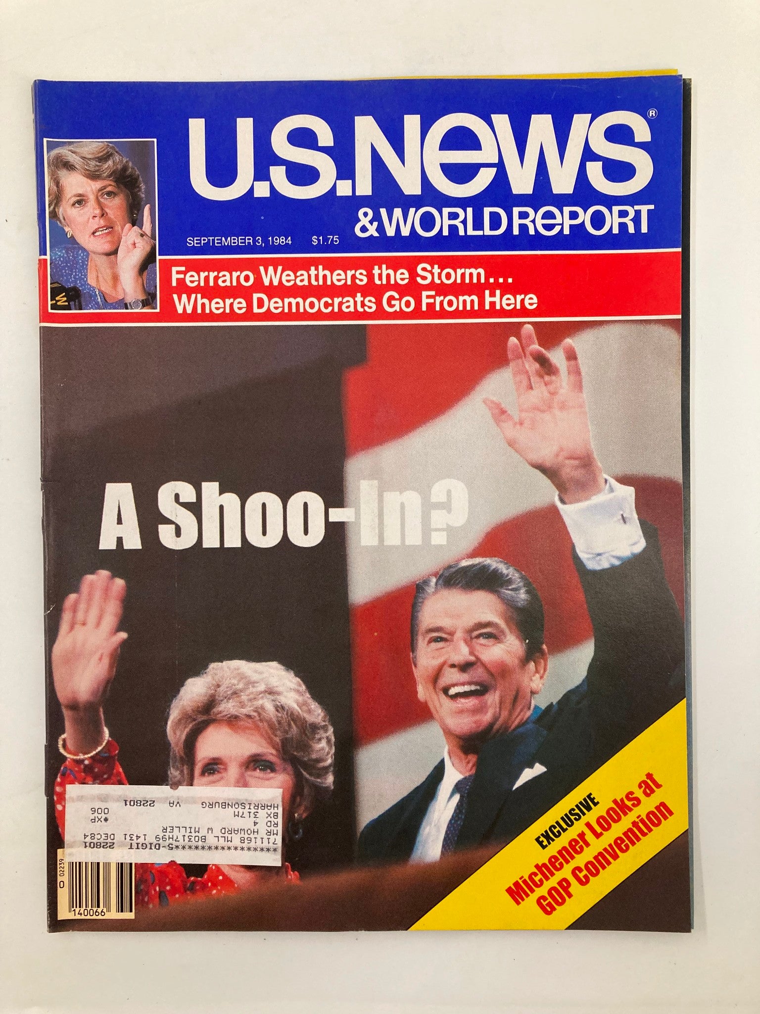 US News & World Report Magazine September 3 1984 Ronald Reagan, Ferraro Weathers