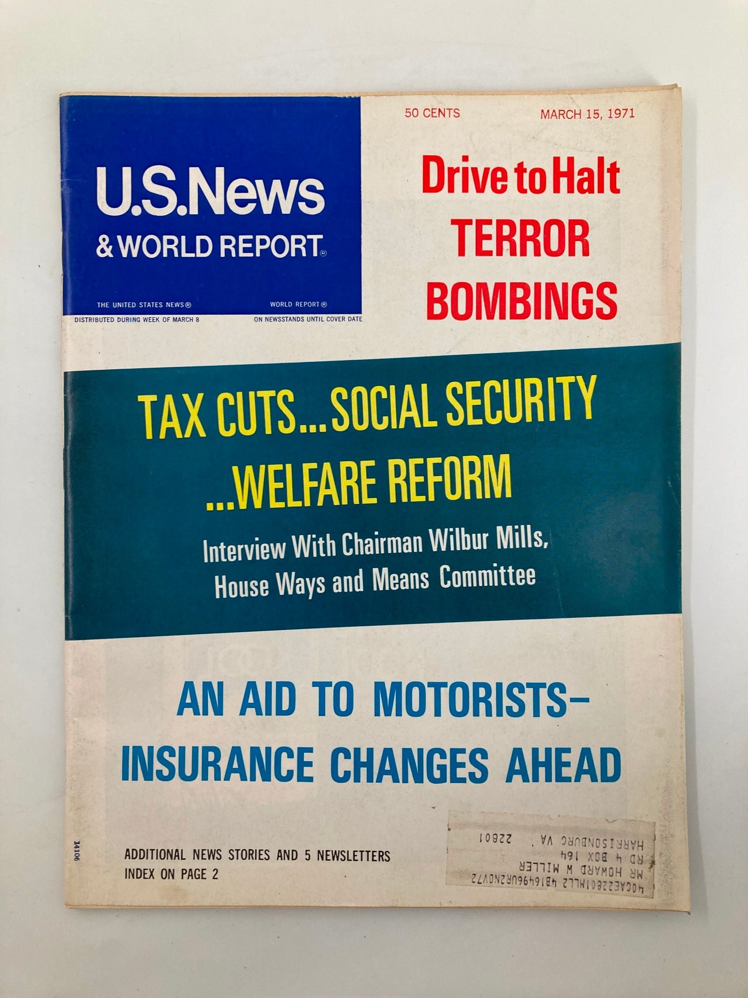 US News & World Report Magazine March 15 1971 Drive to Halt Terror Bombings